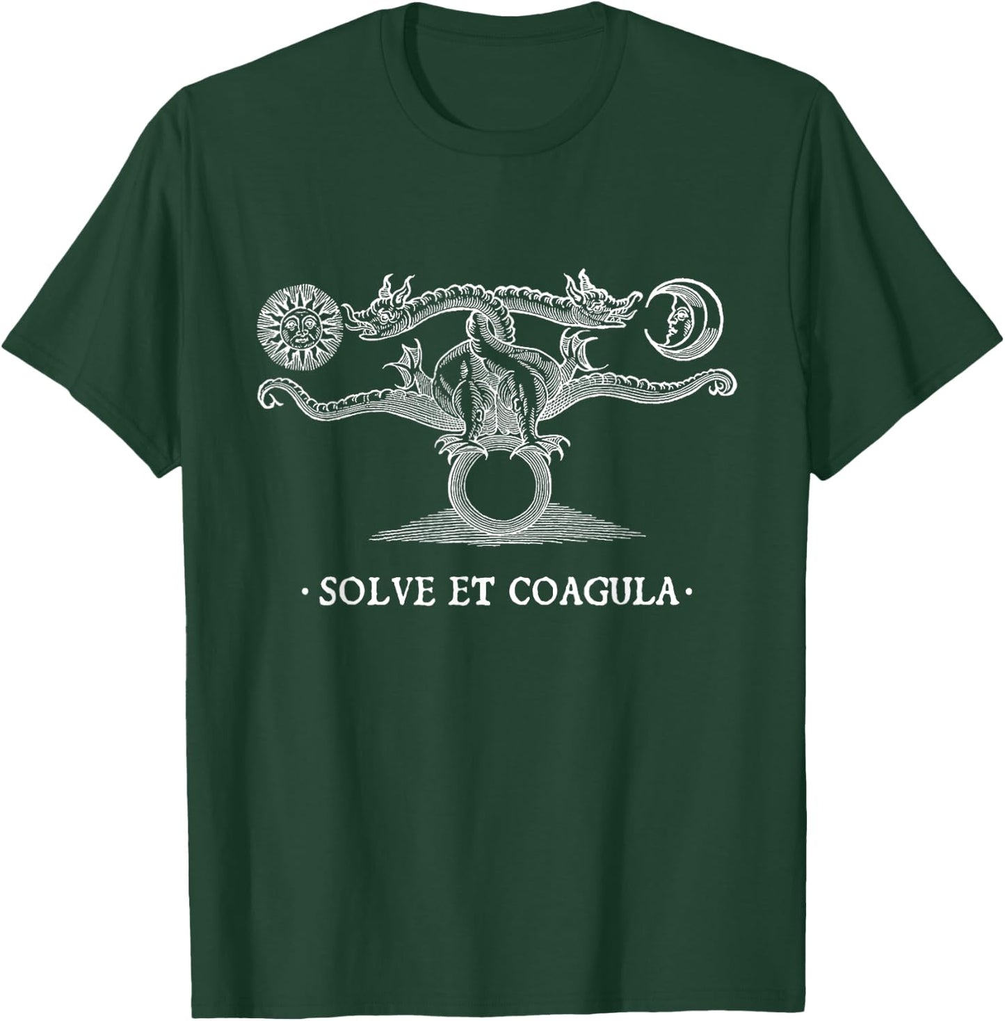 Alchemical Medieval Occult Celtic Dragon, Solve et Coagula T-Shirt - T-Shirt | Forest