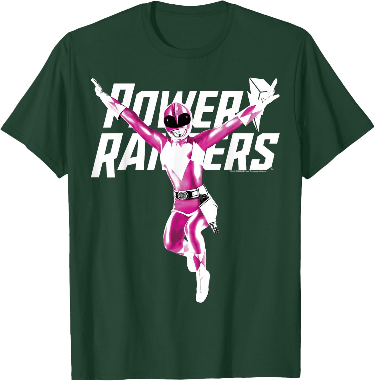 Power Rangers Pink Ranger Karate Action Pose Logo Small T-Shirt - T-Shirt | Forest