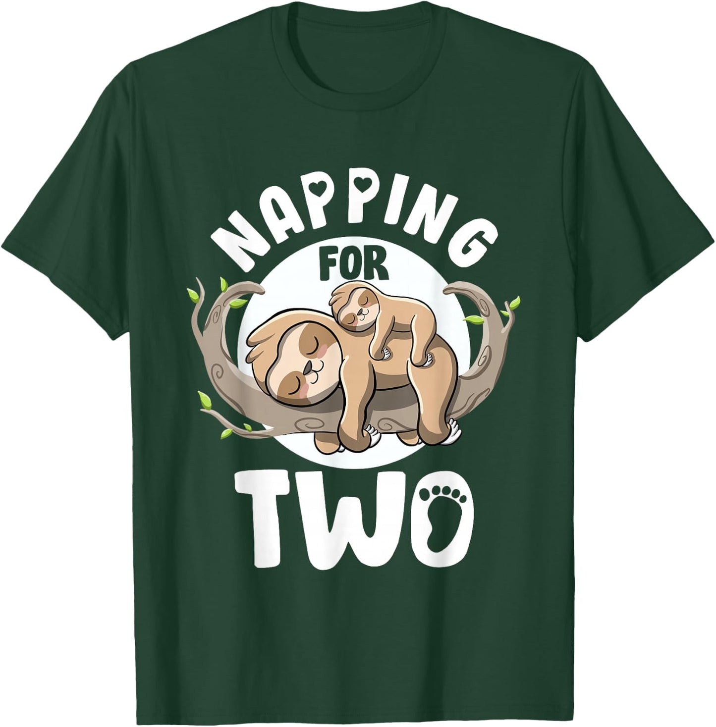 Napping For Two Cute Sloth Pregnancy Announcement Mom To Be T-Shirt - T-Shirt | Forest