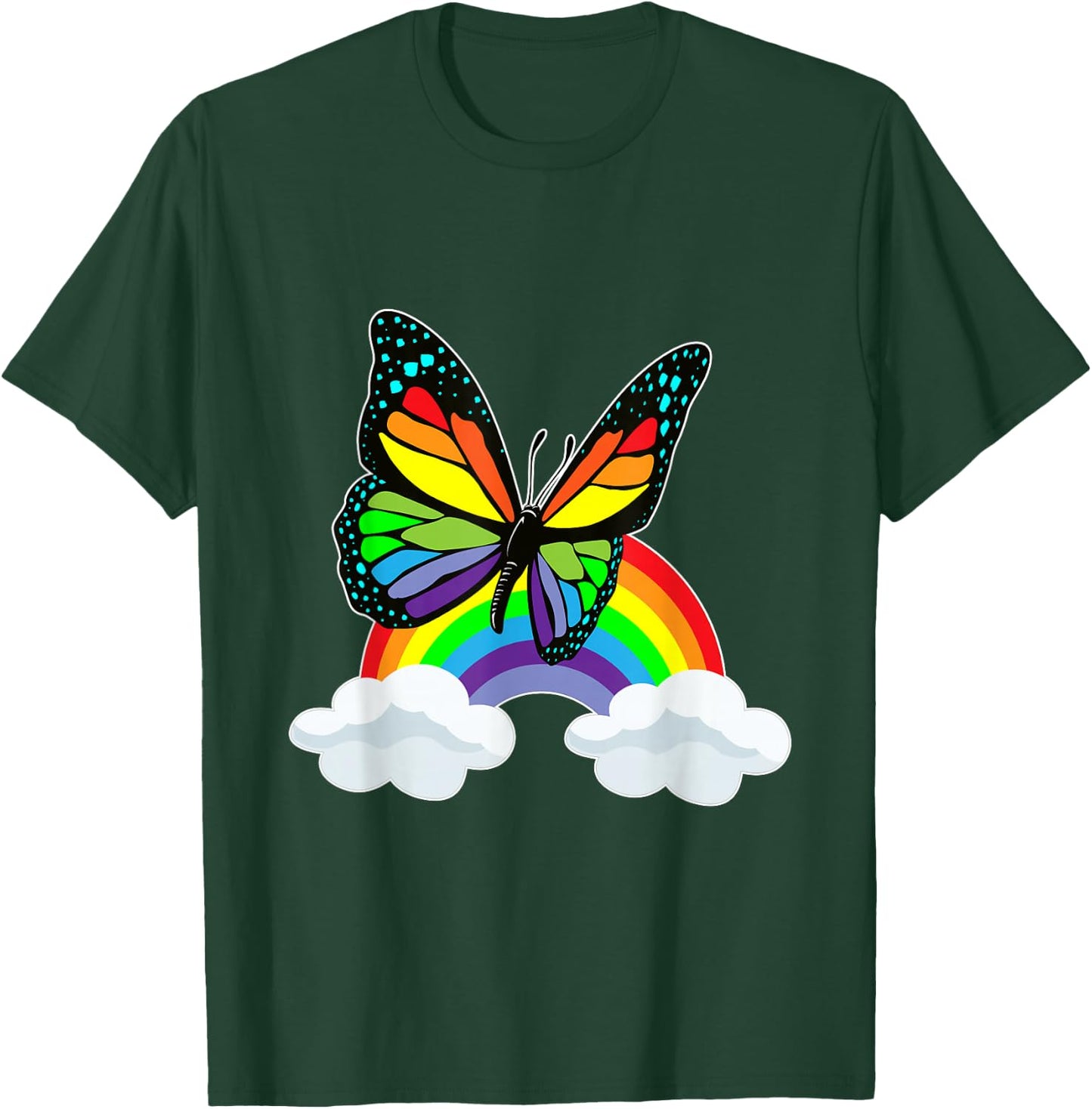 Butterfly Rainbow Clouds T-Shirt - T-Shirt | Forest