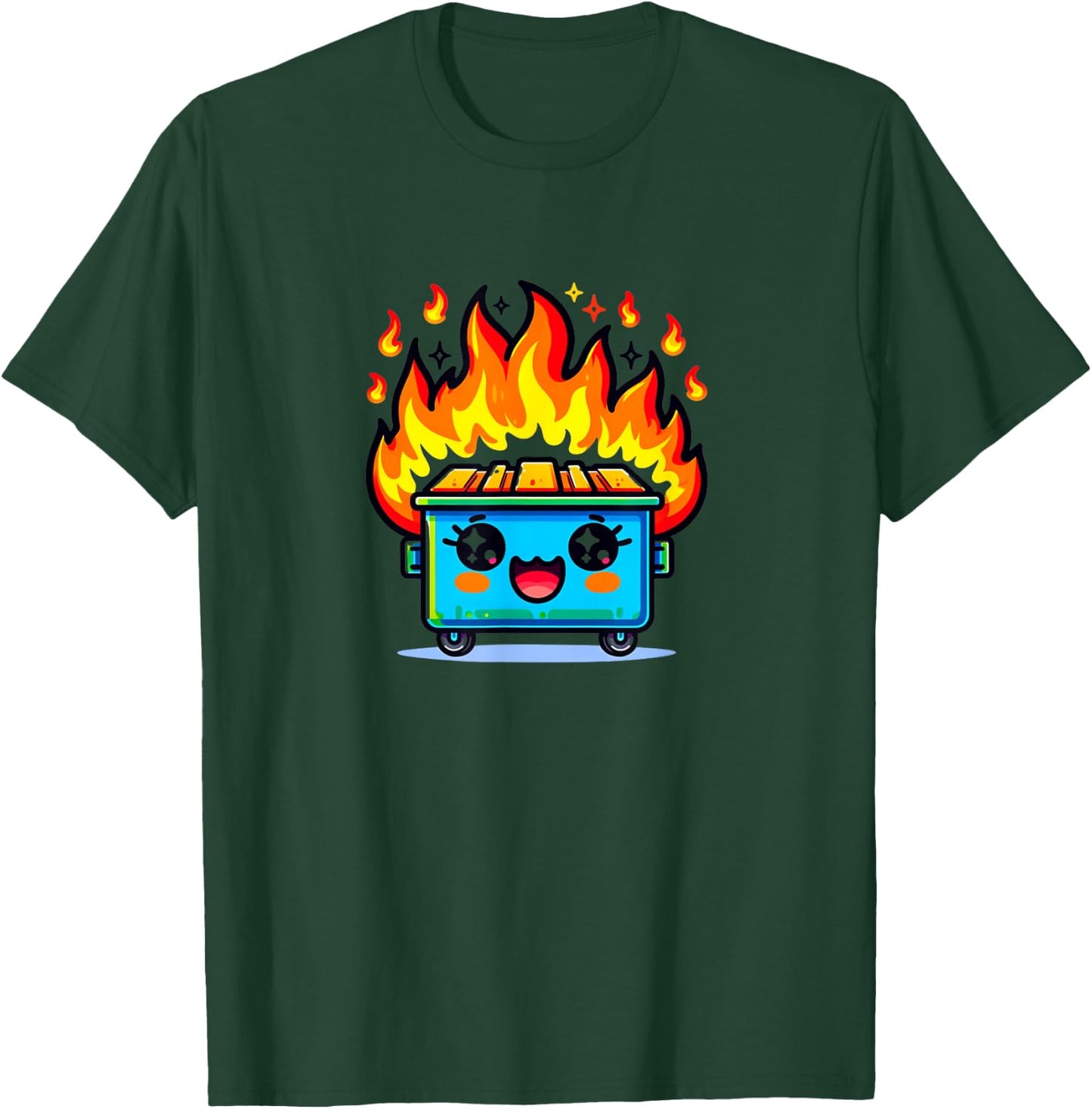 Cute Dumpster Fire Kawaii Kids Boys Girls T-Shirt - T-Shirt | Forest