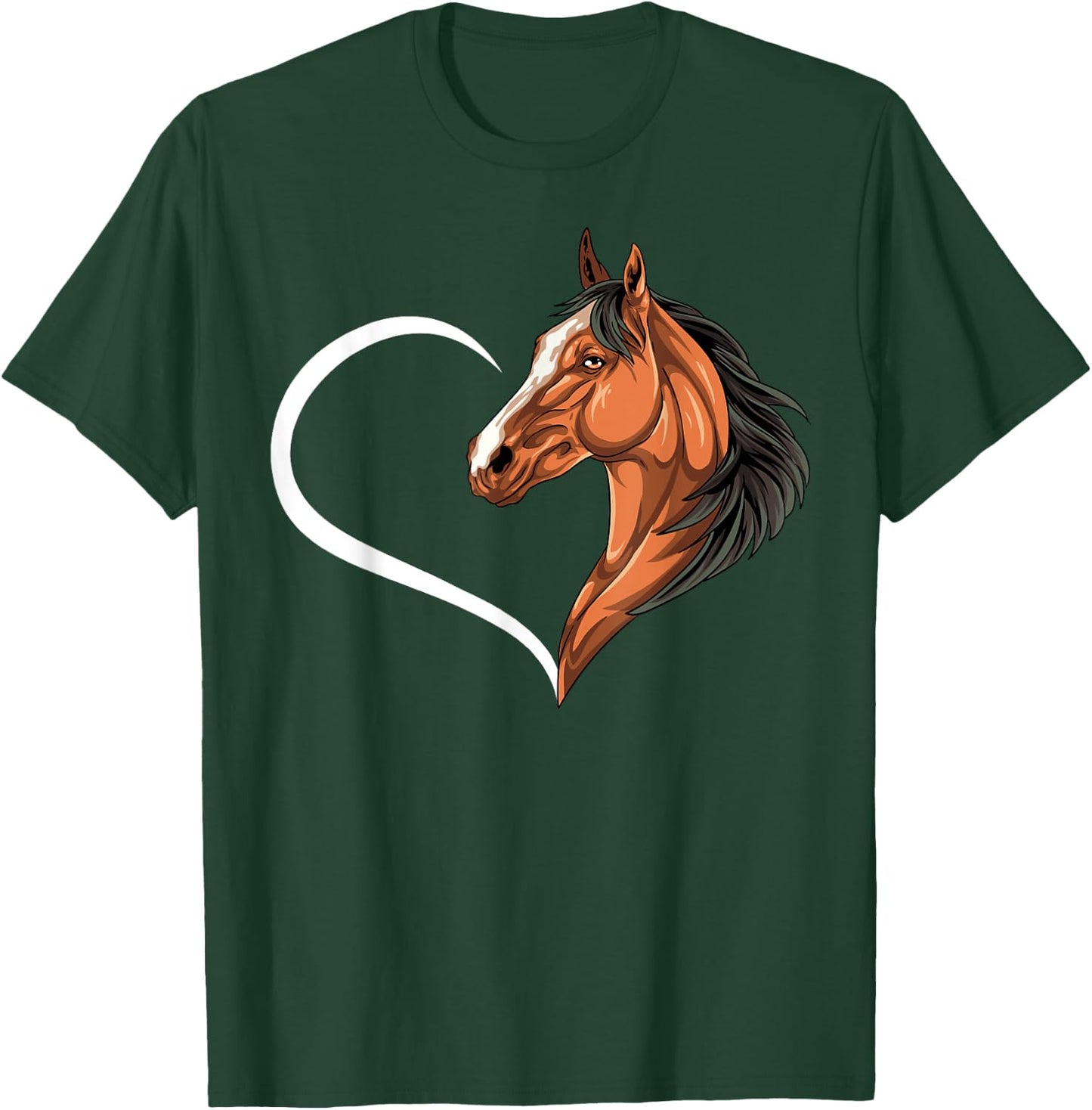Horse Shirts Girls Kids Heart Cute Horse T-Shirt - T-Shirt | Forest