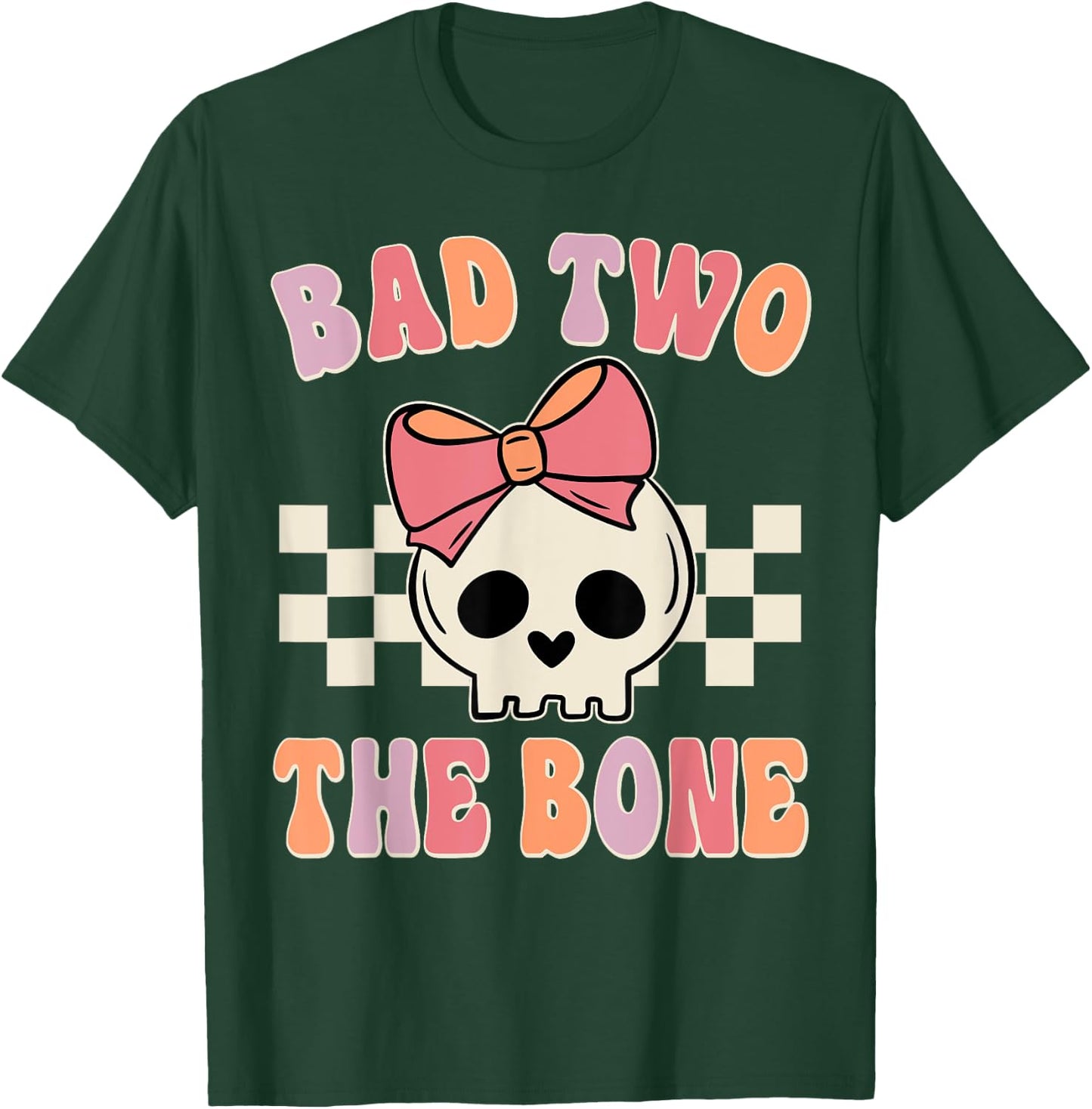 Bad Two the Bone 2nd Birthday 2 Years Old Kid Girl T-Shirt - T-Shirt | Forest