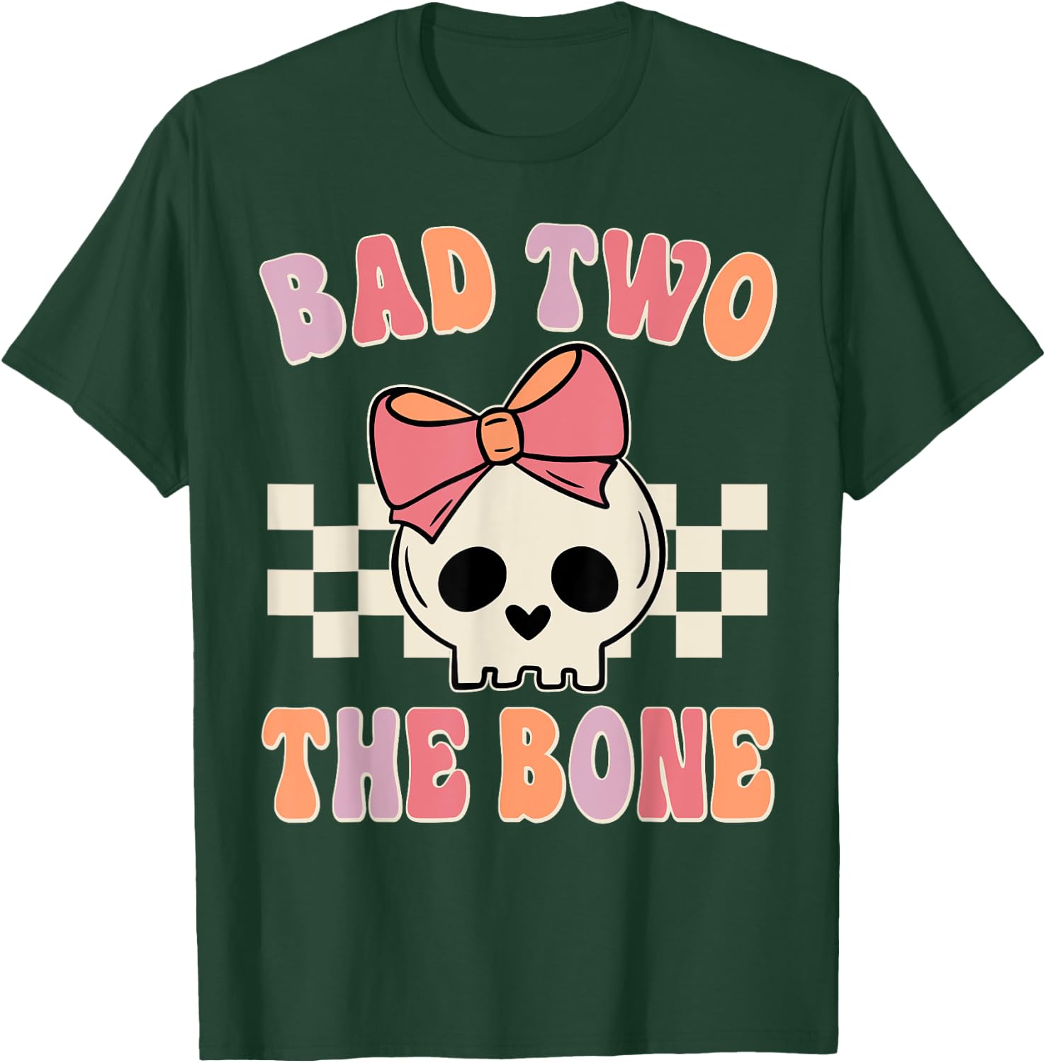 Bad Two the Bone 2nd Birthday 2 Years Old Kid Girl T-Shirt - T-Shirt | Forest