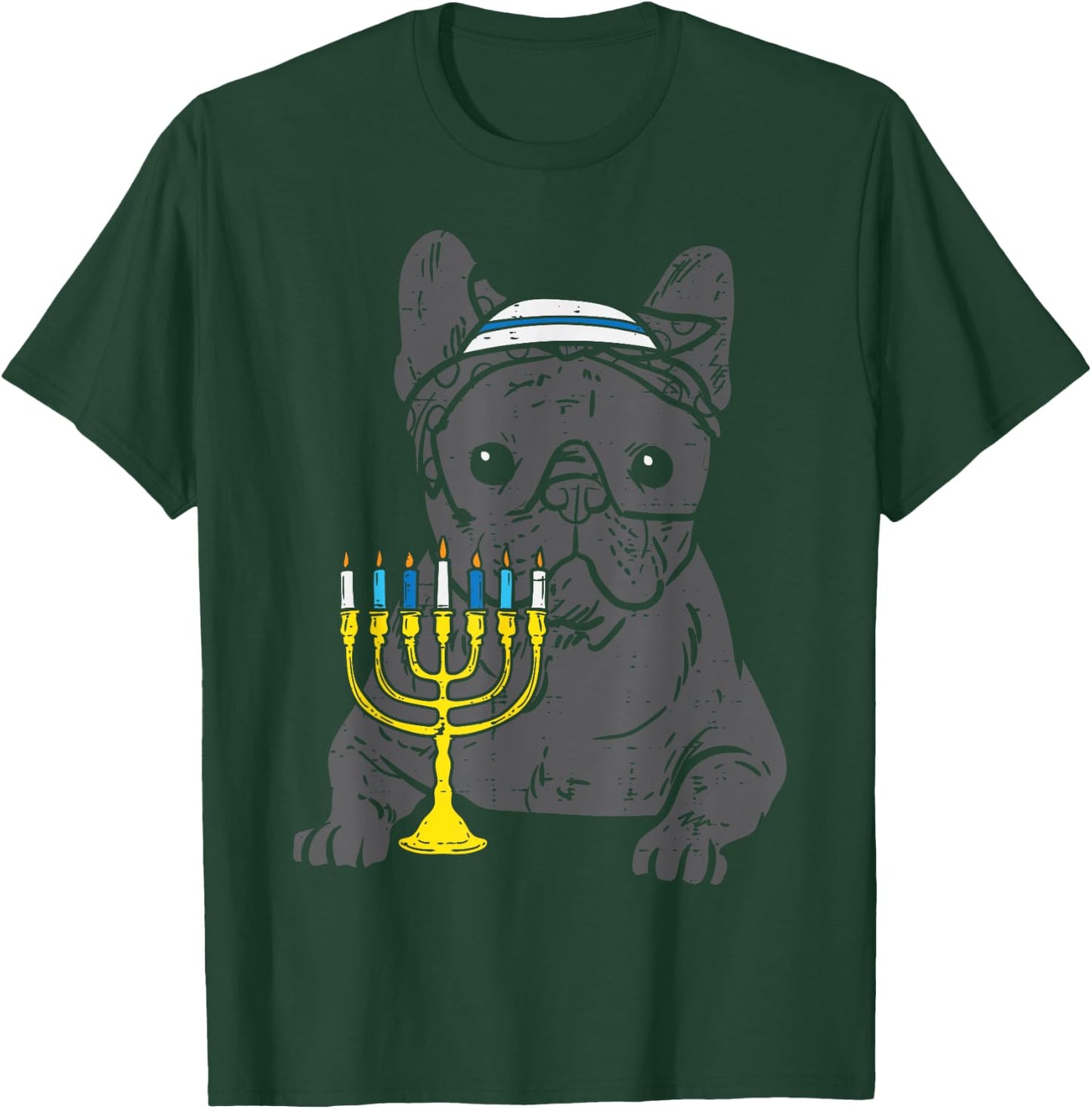 Jew French Bulldog Dog Hanukkah Pajamas Chanukah PJs Women T-Shirt - T-Shirt | Forest
