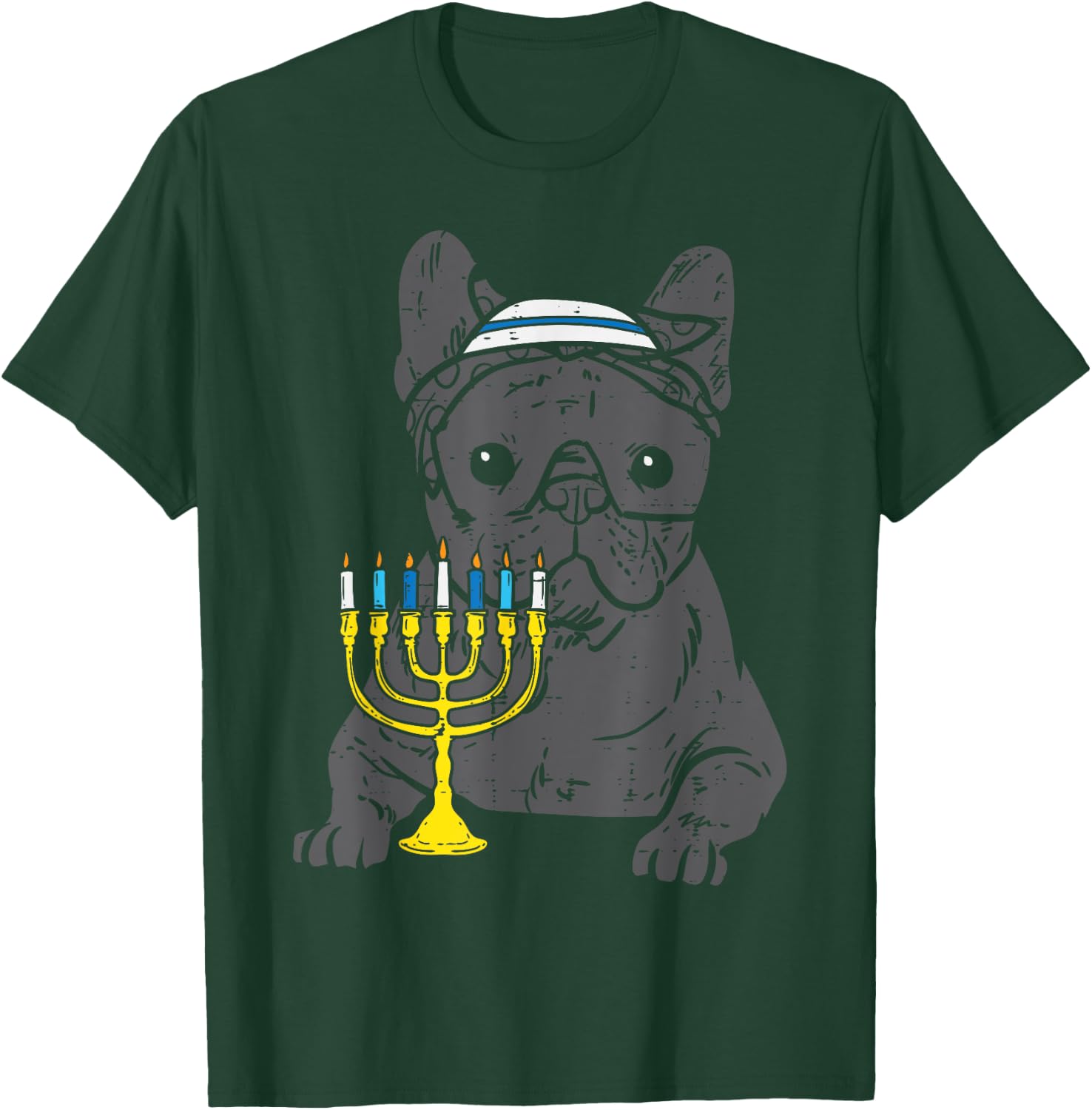 Jew French Bulldog Dog Hanukkah Pajamas Chanukah PJs Women T-Shirt - T-Shirt | Forest