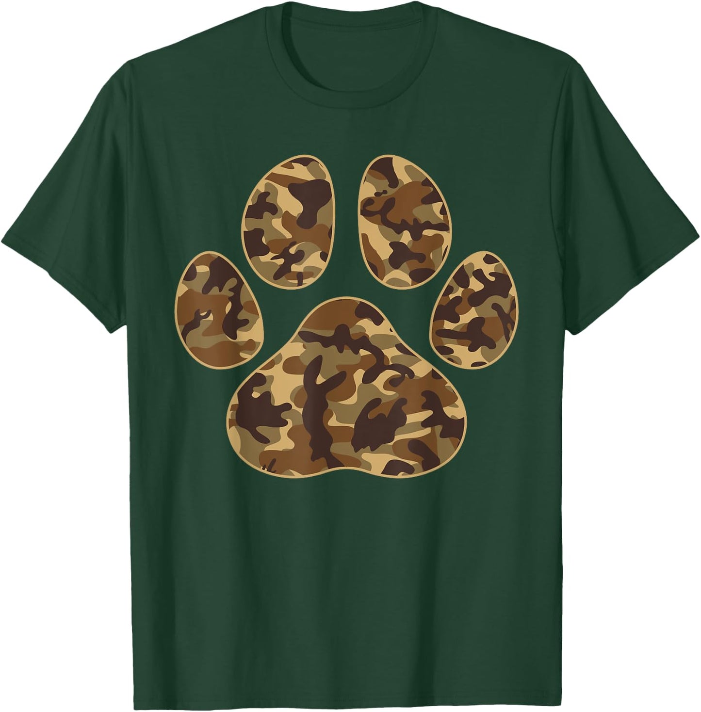 Cute Camo Paw Print Pet Owner Camouflage Paw Print Dog Lover Men Women Kids T-Shirt - T-Shirt | Forest