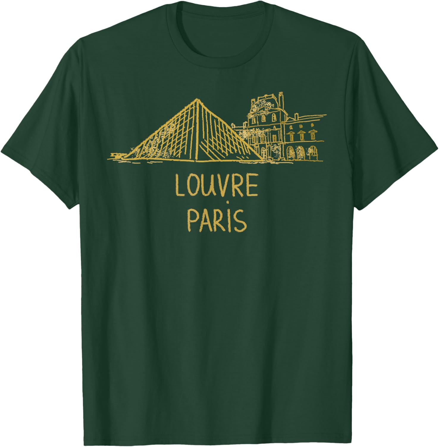 Louvre Paris France Travel Souvenir Historic Landmark Gift T-Shirt - T-Shirt | Forest
