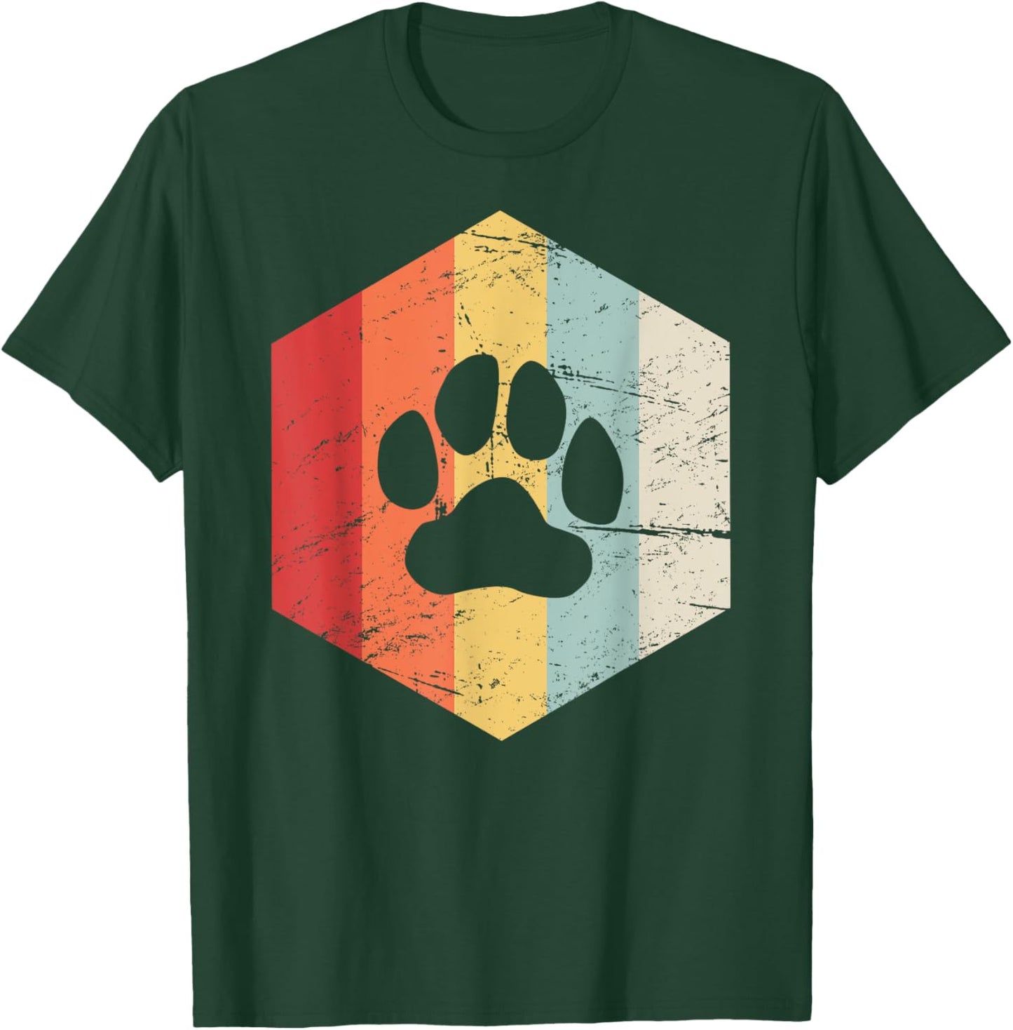Retro Vintage Paw Print Furry T-Shirt - T-Shirt | Forest