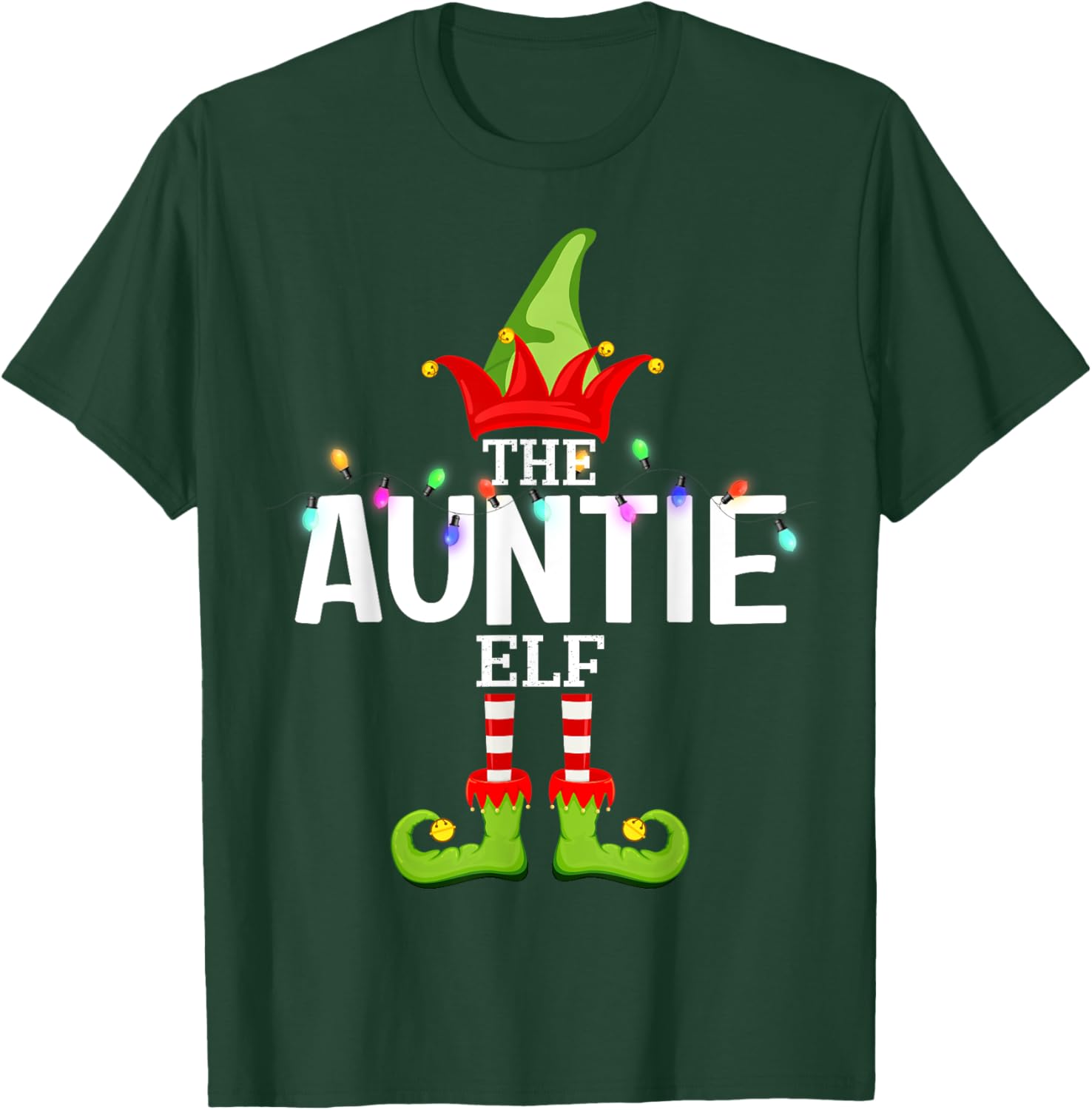 The Auntie Elf Christmas Matching Pajamas T-Shirt - T-Shirt | Forest