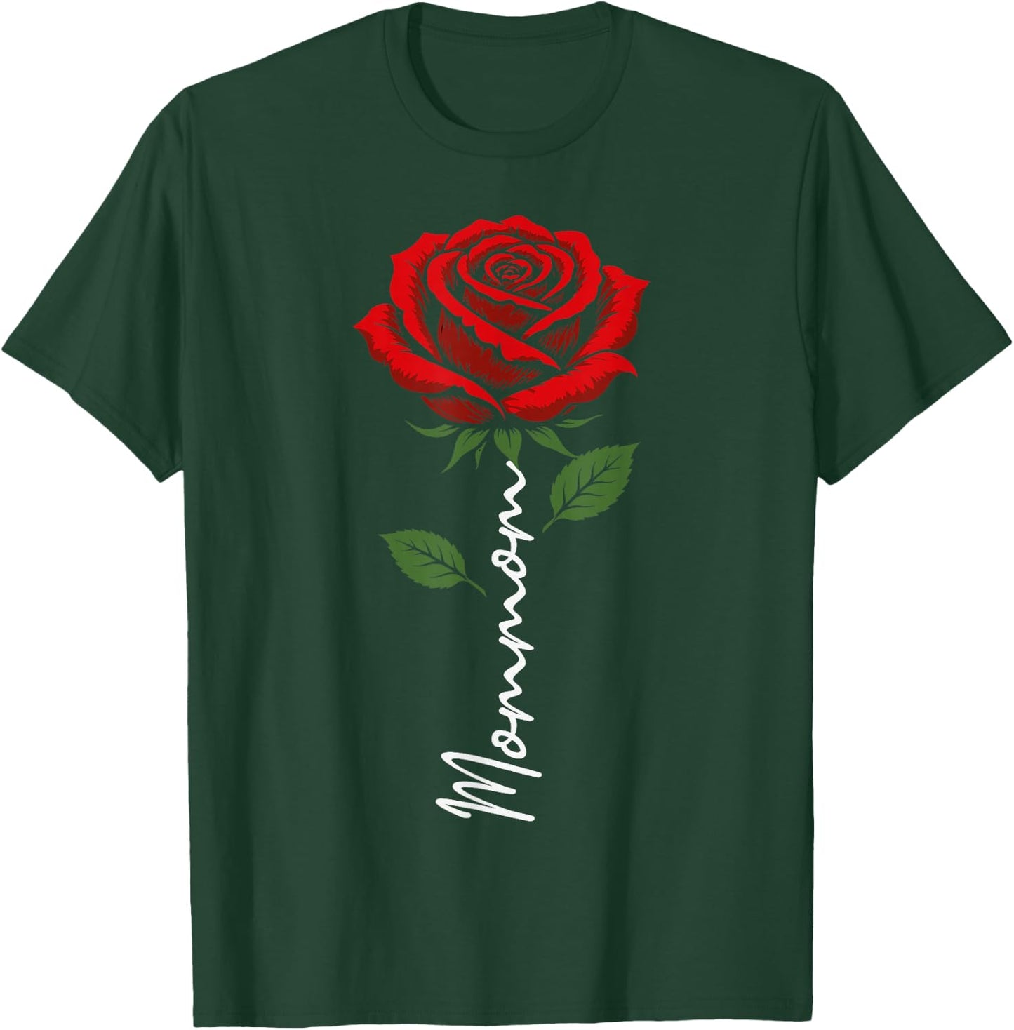 Mommom Mothers Day Floral Rose Minimalist Aesthetic T-Shirt - T-Shirt | Forest