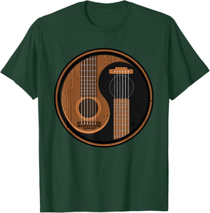 Yin Yang Guitar Player Guitarist Musician Funny Artist Gift T-Shirt - T-Shirt | Forest