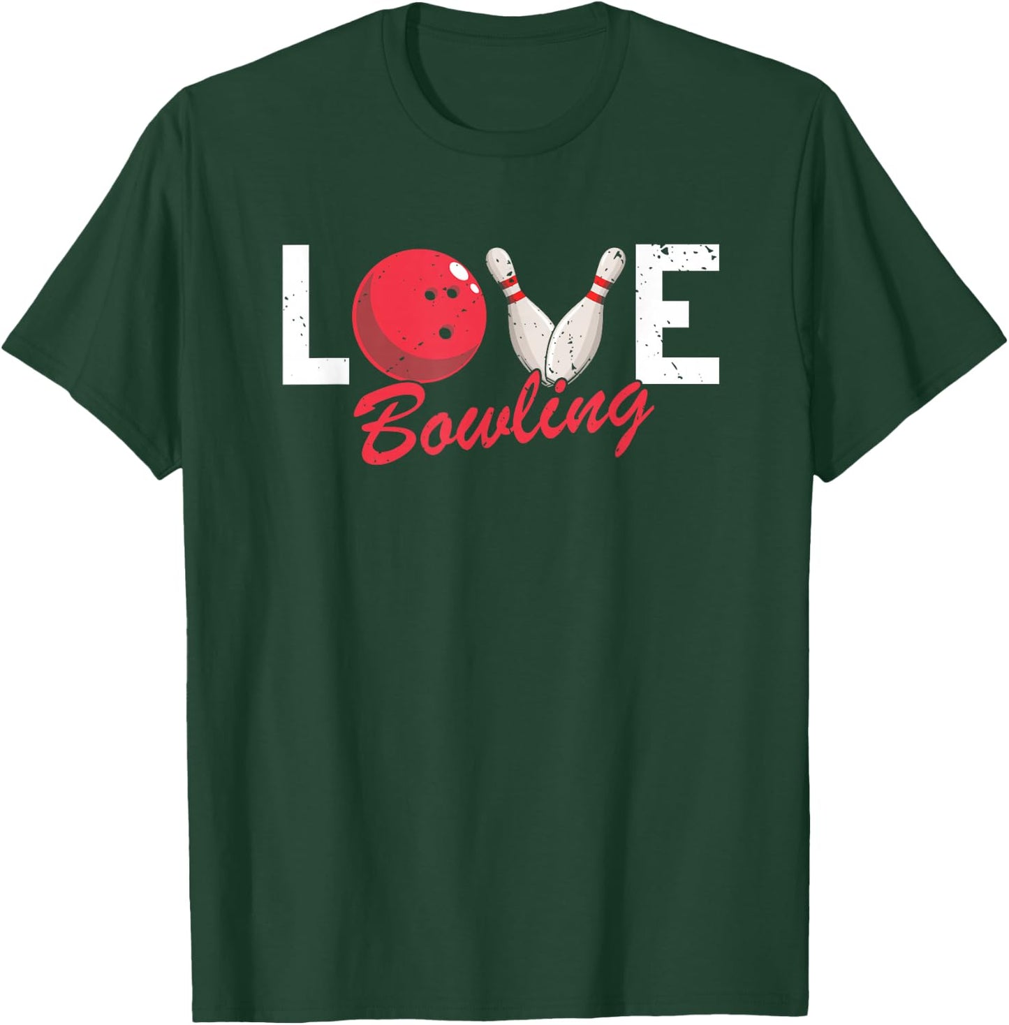 Amour Bowling Ligue Humour Rétro Quilles Thème T-Shirt - T-Shirt | Forest
