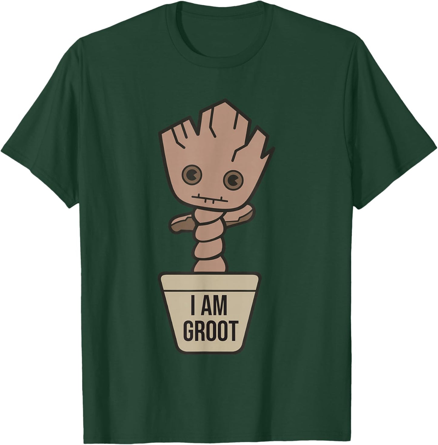 Marvel Kawaii I Am Groot Potted Baby Groot Shot T-Shirt - T-Shirt | Forest
