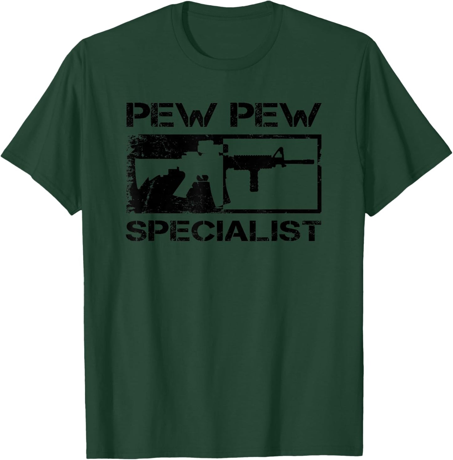Pew Pew Specialist - 5.56 Pro Gun AR15 Rifle M4 Funny Gun T-Shirt - T-Shirt | Forest