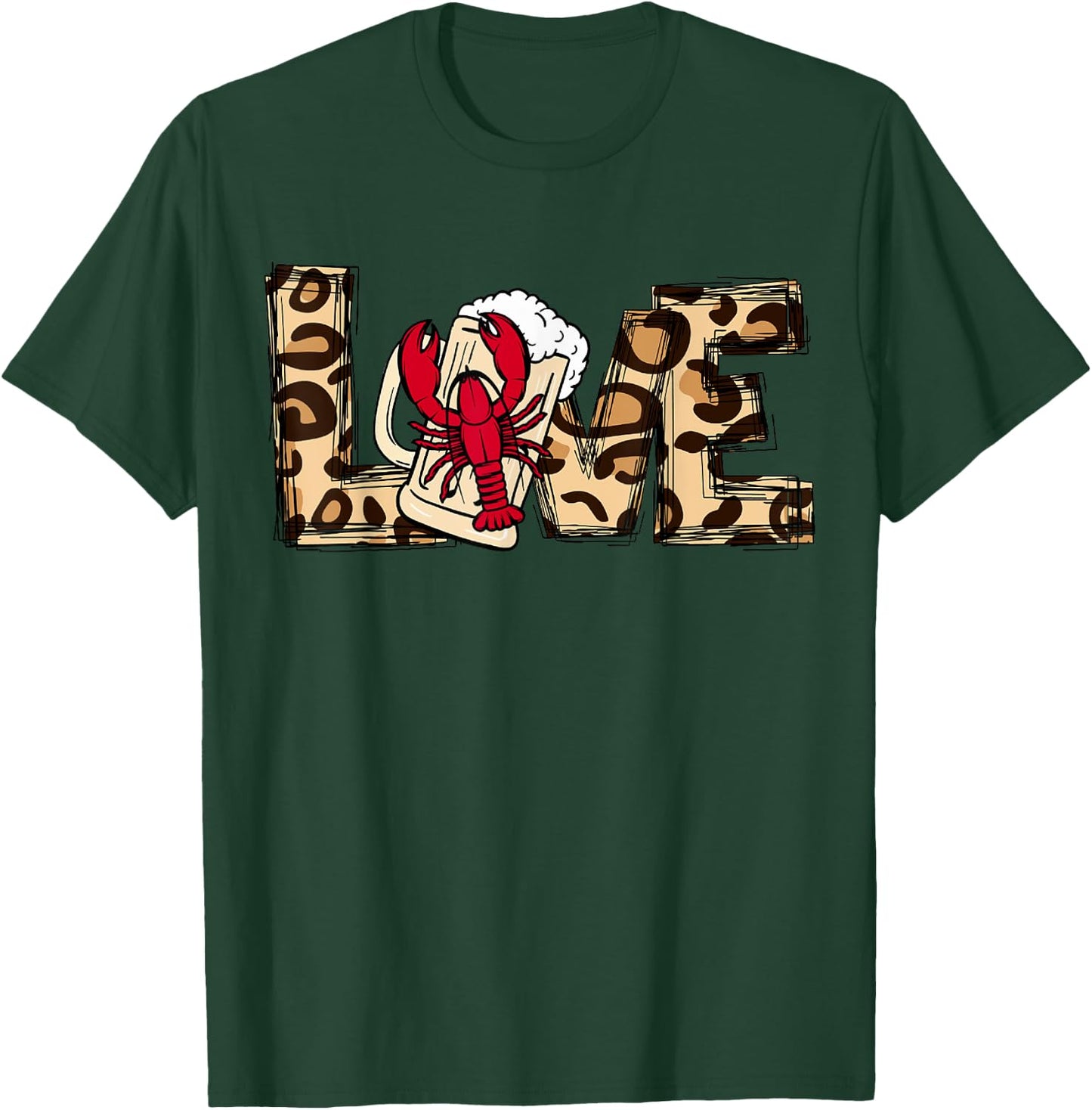 Crawfish and Beer Lovers Women's Leopard Love Crayfish T-Shirt - T-Shirt | Forest