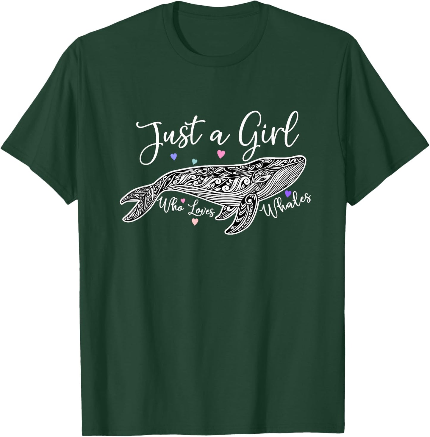 JUST A GIRL WHO LOVES WHALES cute design of Humpback Whale T-Shirt - T-Shirt | Forest