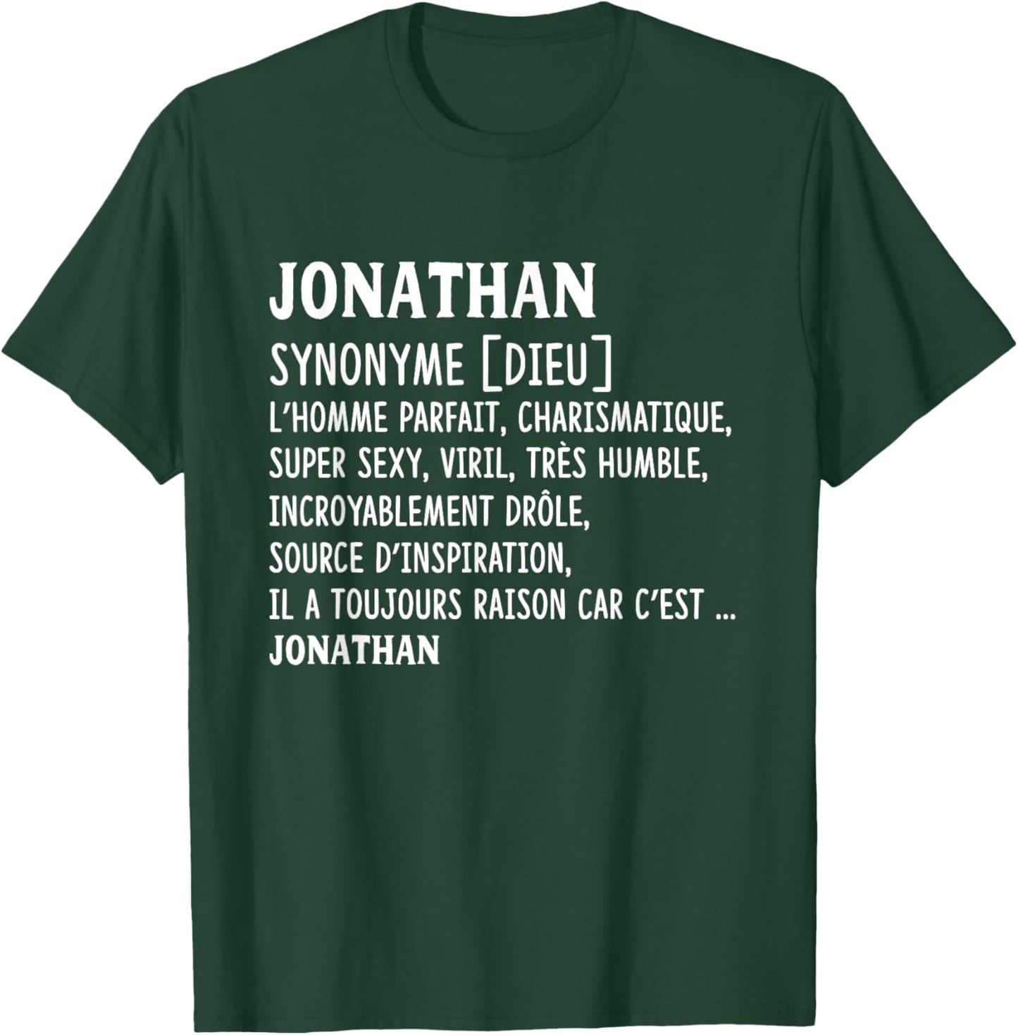 Man Humor Name Custom Jonathan Definition , Black, S T-Shirt - T-Shirt | Forest