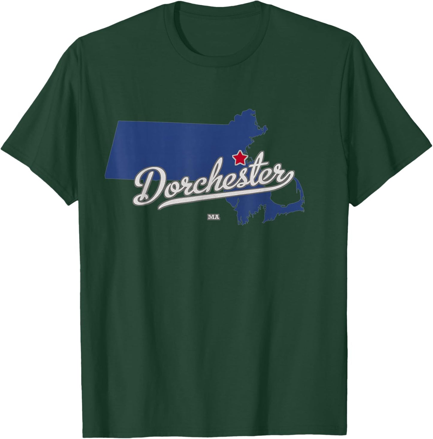 Dorchester Massachusetts Boston MA Map T-Shirt - T-Shirt | Forest