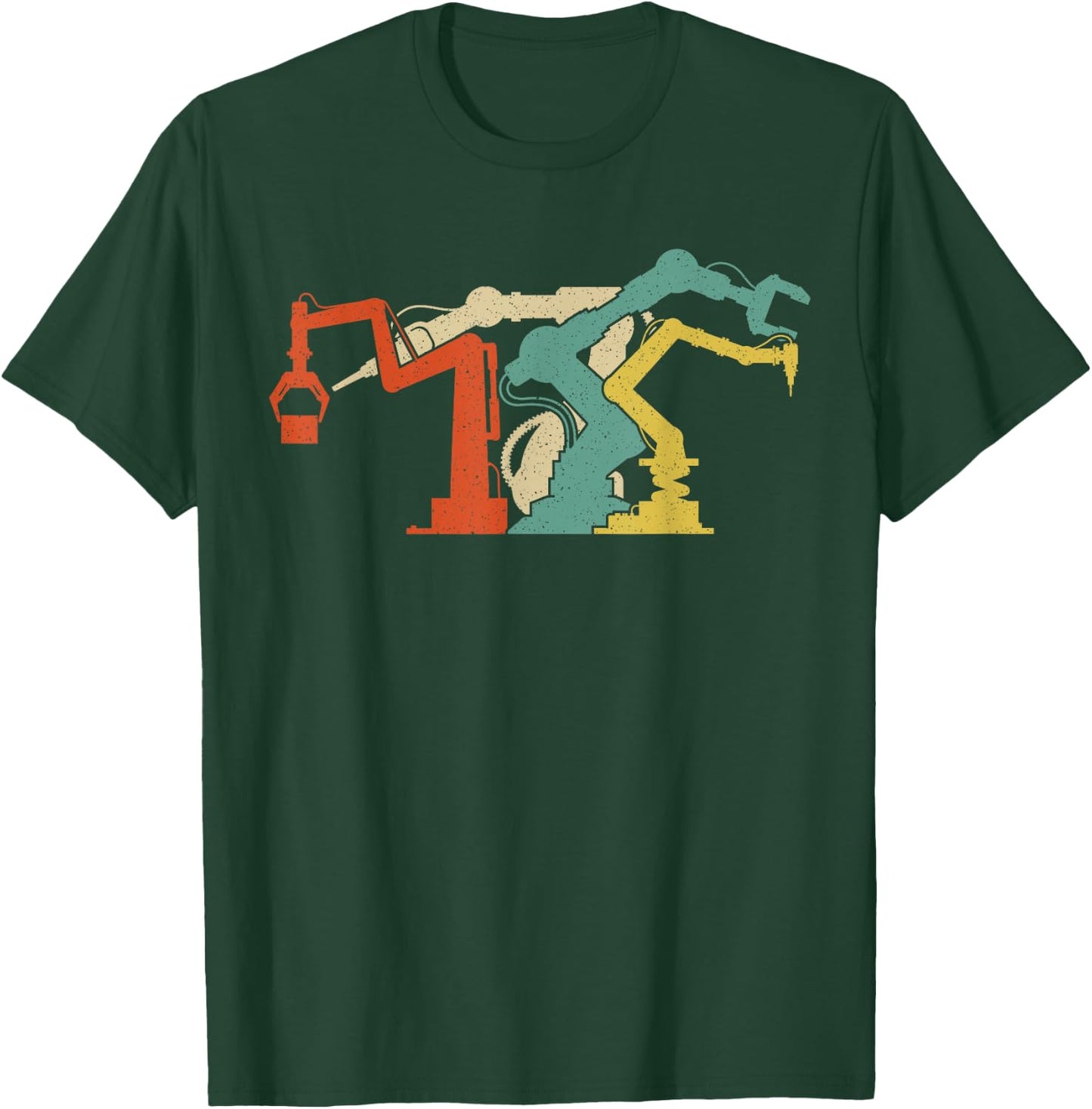Robot Robotics Engineer Retro Vintage T-Shirt - T-Shirt | Forest