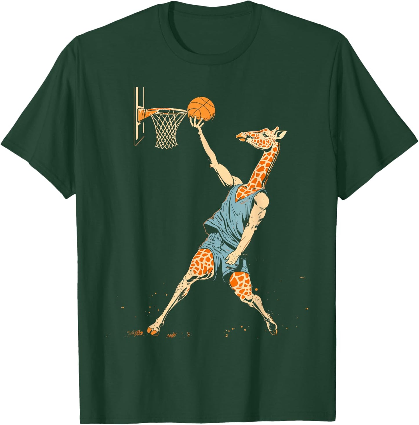 Funny Giraffe Playing Basketball Player Sports Hoops Women T-Shirt - T-Shirt | Forest