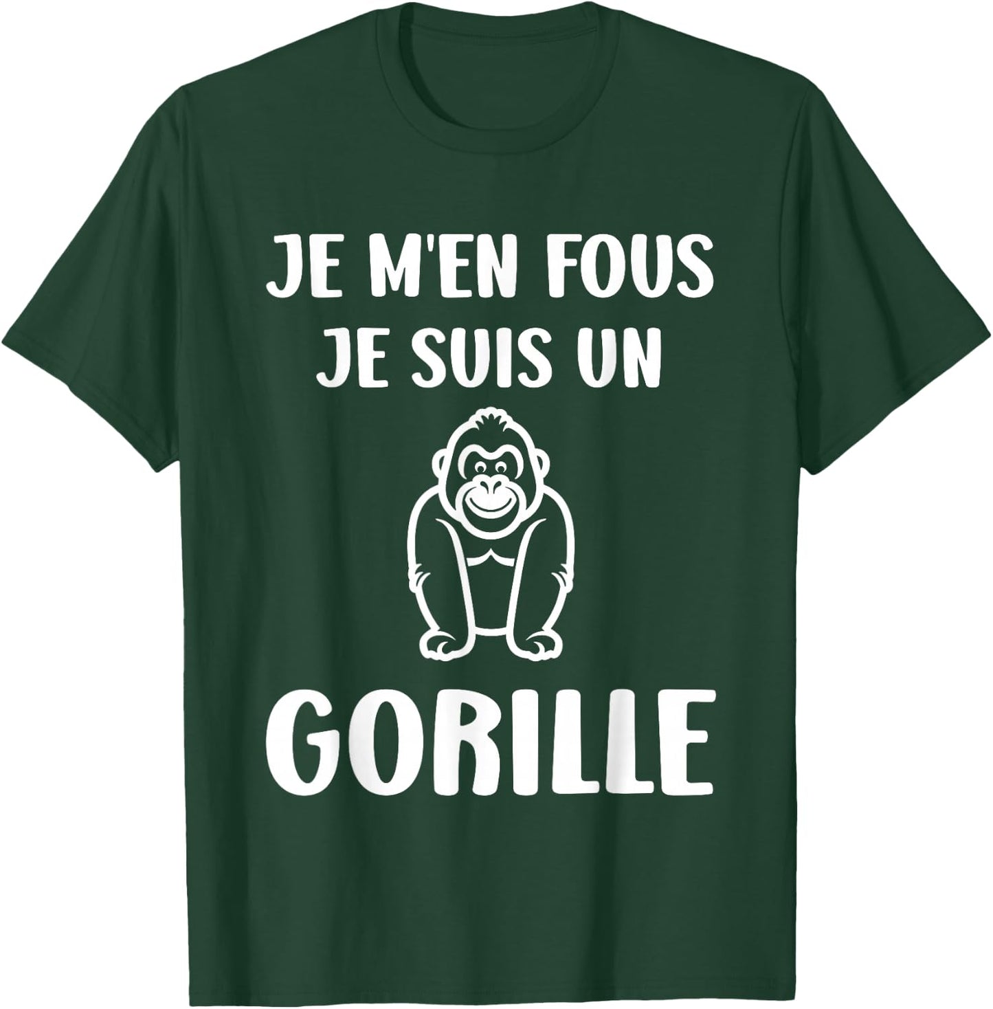 Humour monkey Gorillas Je m'en fous je suis un Gorille , Black, S T-Shirt - T-Shirt | Forest