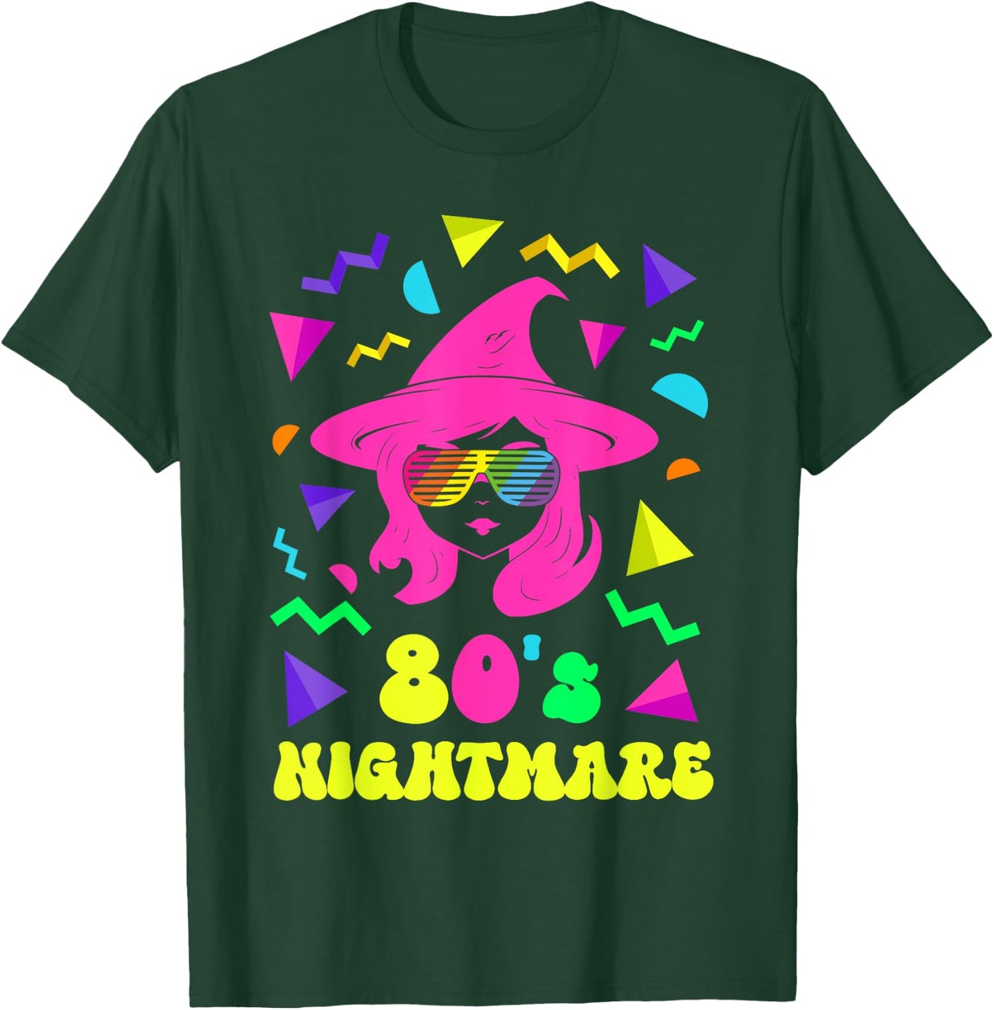 80's Nightmare Witch 1980s Retro Style 80s Women Halloween T-Shirt - T-Shirt | Forest