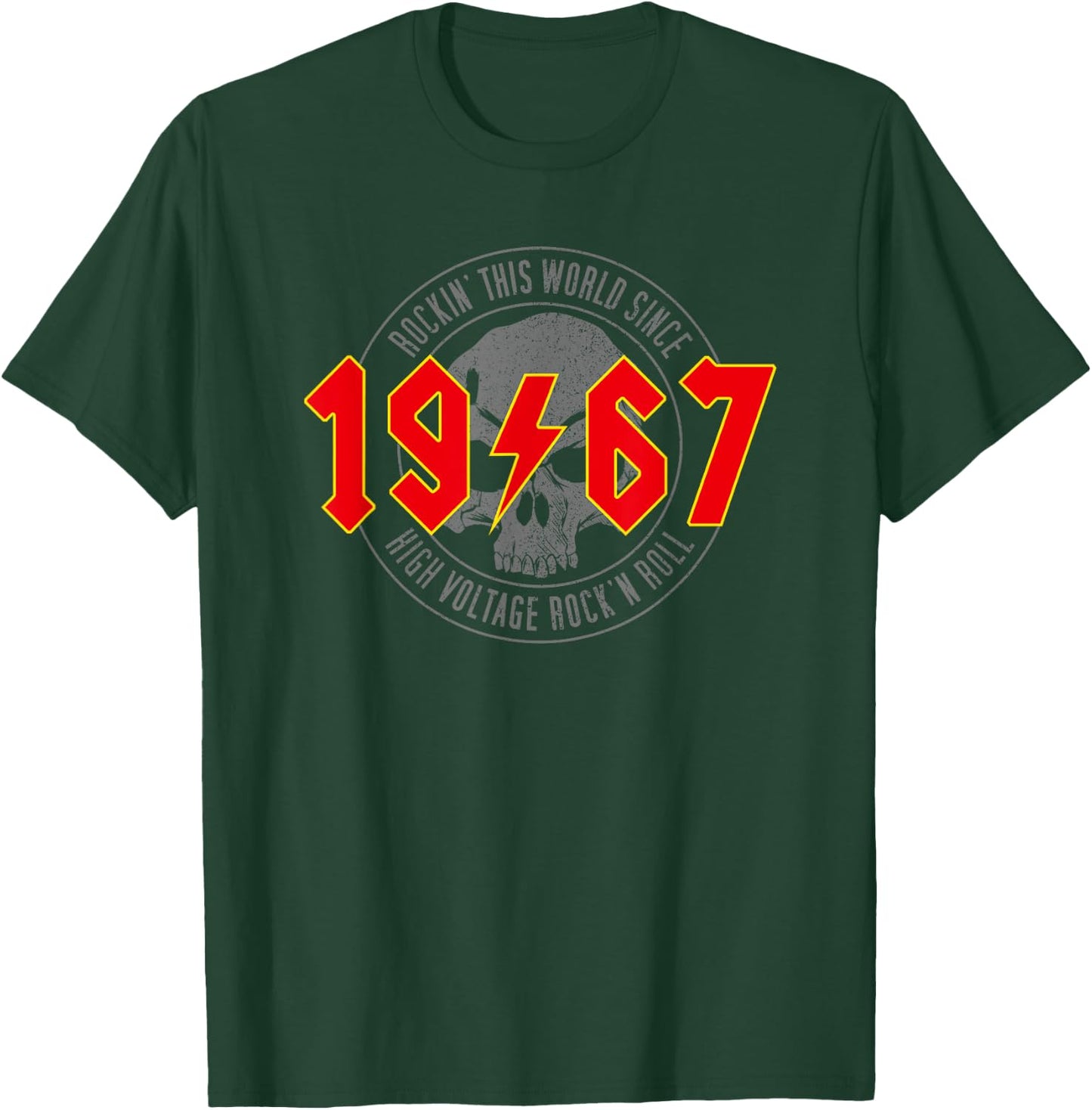 1967 Vintage Birthday Rock and Roll Heavy Metal , black T-Shirt - T-Shirt | Forest