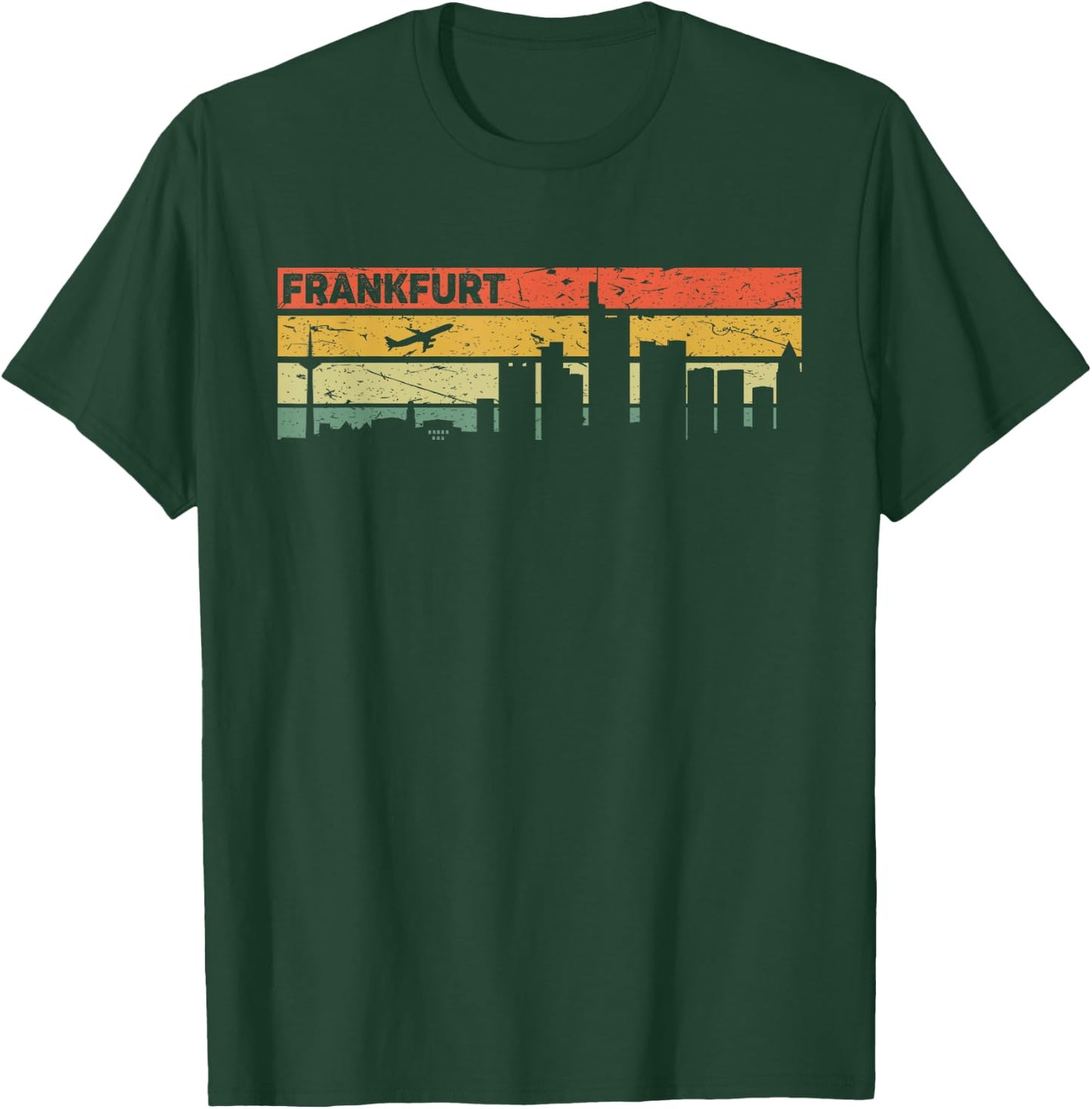 Frankfurt Vintage Skyline Retro Stadt Deutschland T-Shirt - T-Shirt | Forest
