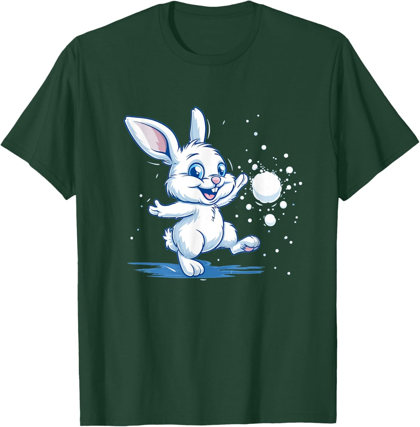 Snowball bunny in winter for Snowballer and fights lovers T-Shirt - T-Shirt | Forest