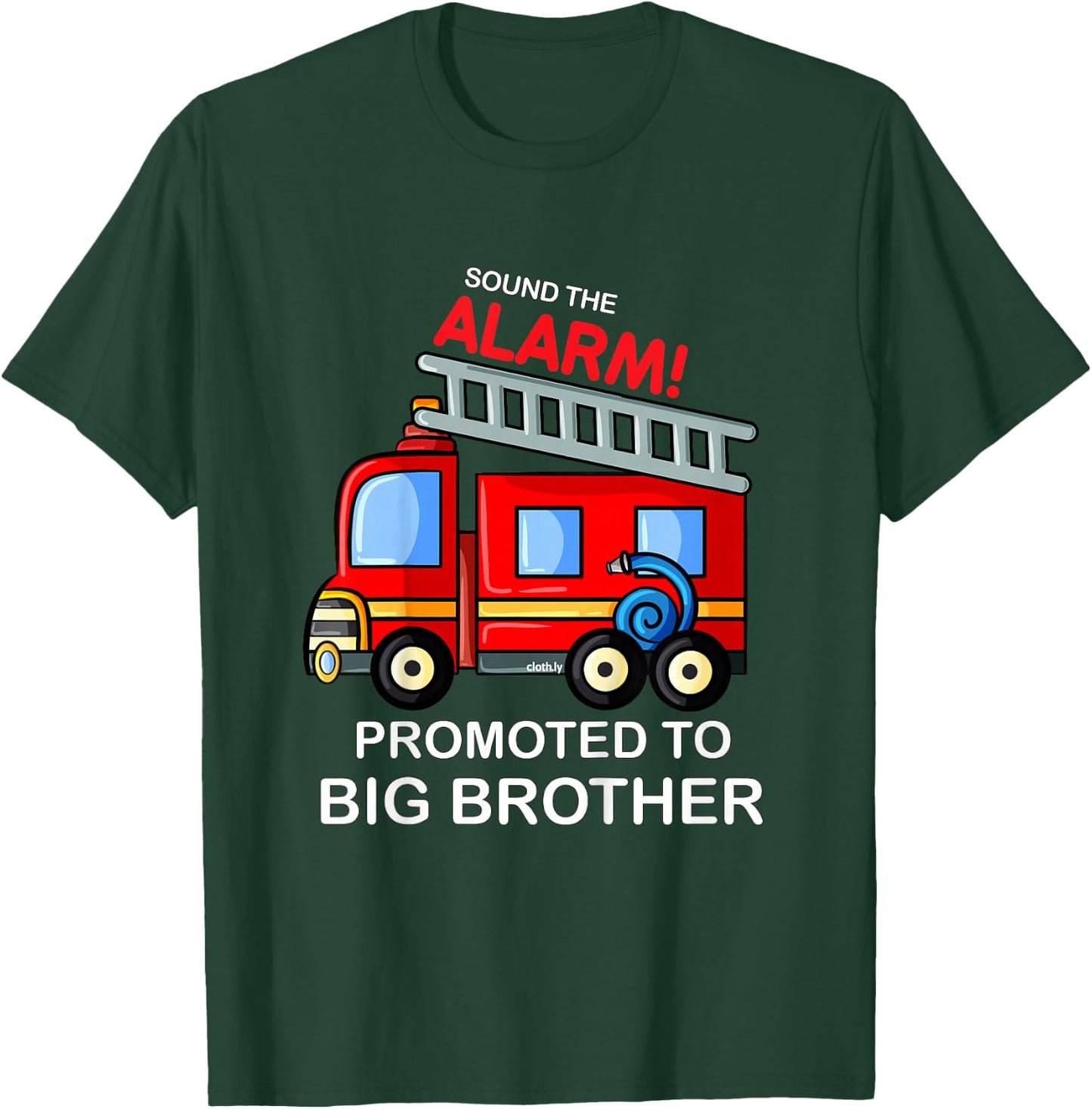 Kids Promoted to Big Brother Shirt Firetruck T-Shirt - T-Shirt | Forest