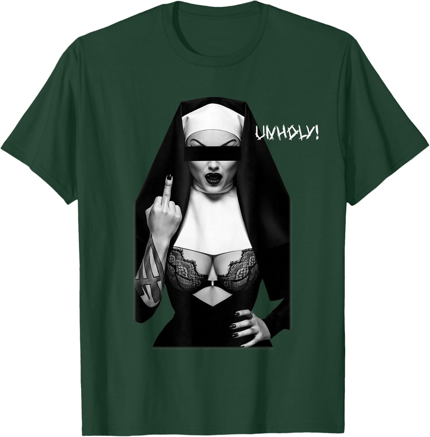 Unholy Sexy Nun Tattoo T-Shirt - T-Shirt | Forest