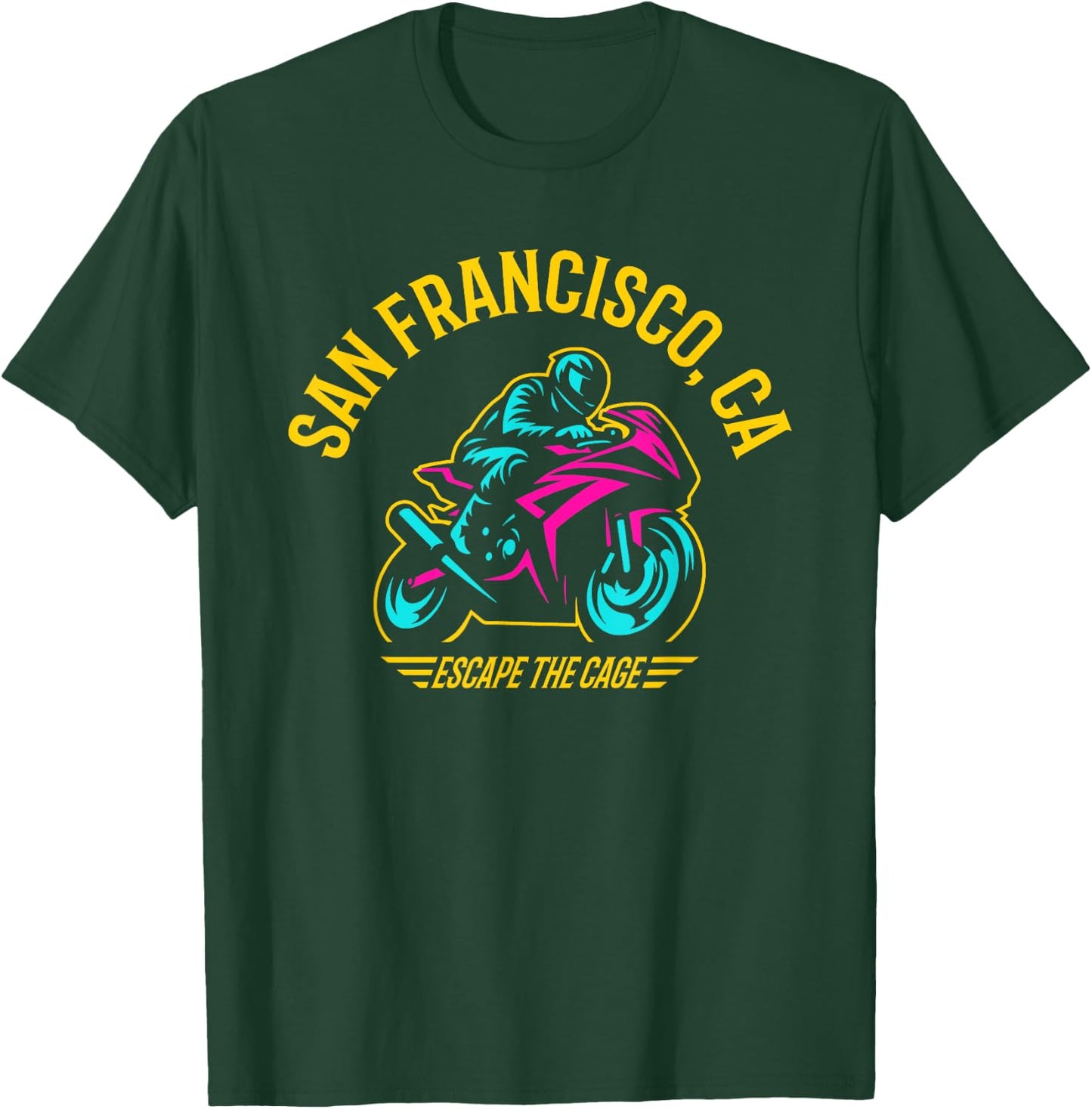 San Francisco California Sport Bike Motorcycle Racing Design T-Shirt - T-Shirt | Forest