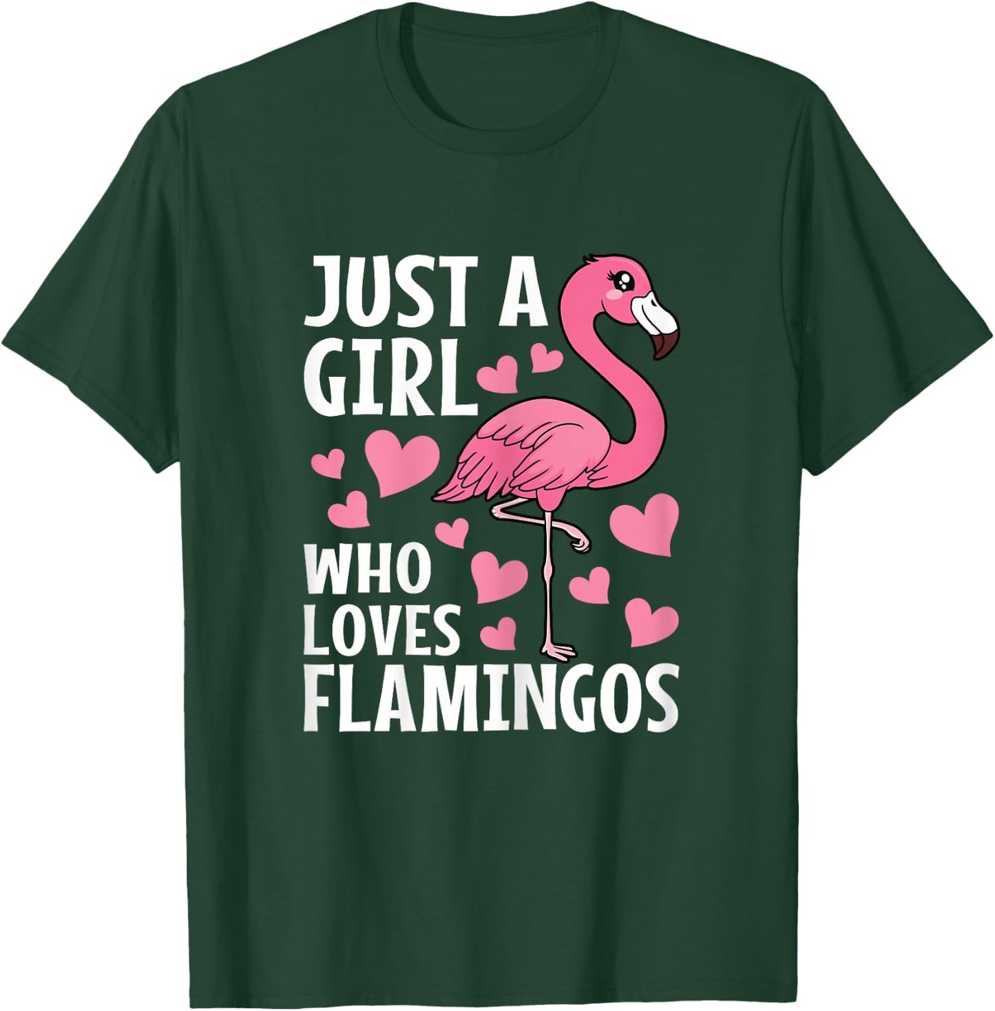 Just A Girl Who Loves Flamingos Cute Flamingo Lover Girls T-Shirt - T-Shirt | Forest