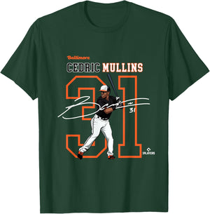 Cedric Mullins | Baltimore Baseball Players | MLBCMS3004 T-Shirt - T-Shirt | Forest