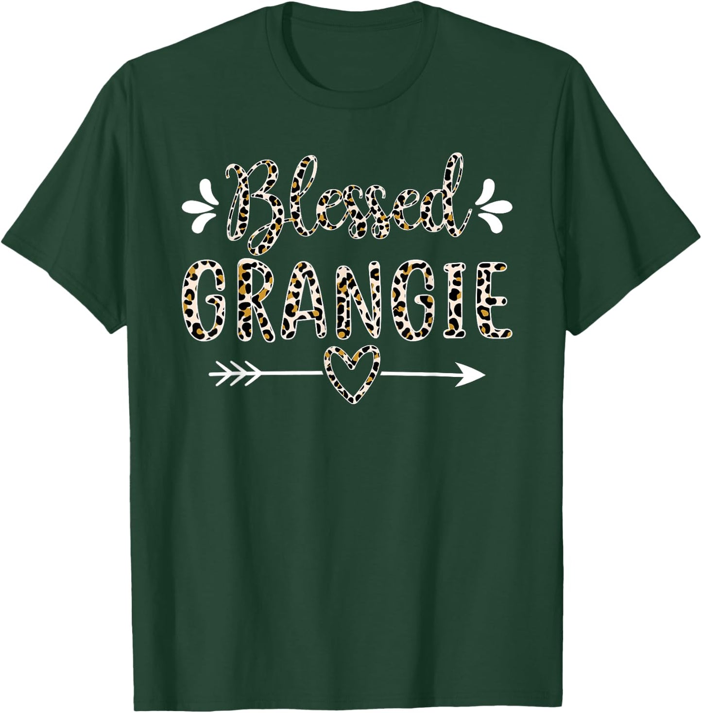 Blessed Grangie Grandma Grandmother Cute Leopard Mothers Day T-Shirt - T-Shirt | Forest