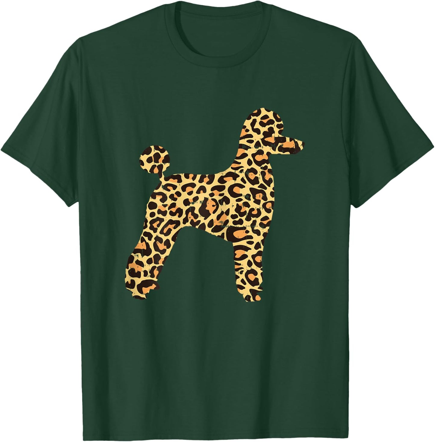 Leopard Print Poodle Pet Dog Owner Lover Girls Women Gift T-Shirt - T-Shirt | Forest