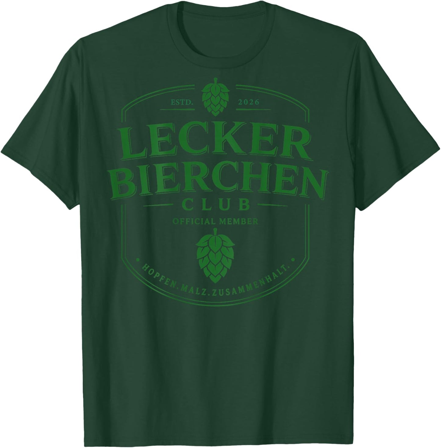 Lecker Bierchen Club (Backprint) T-Shirt - T-Shirt | Forest