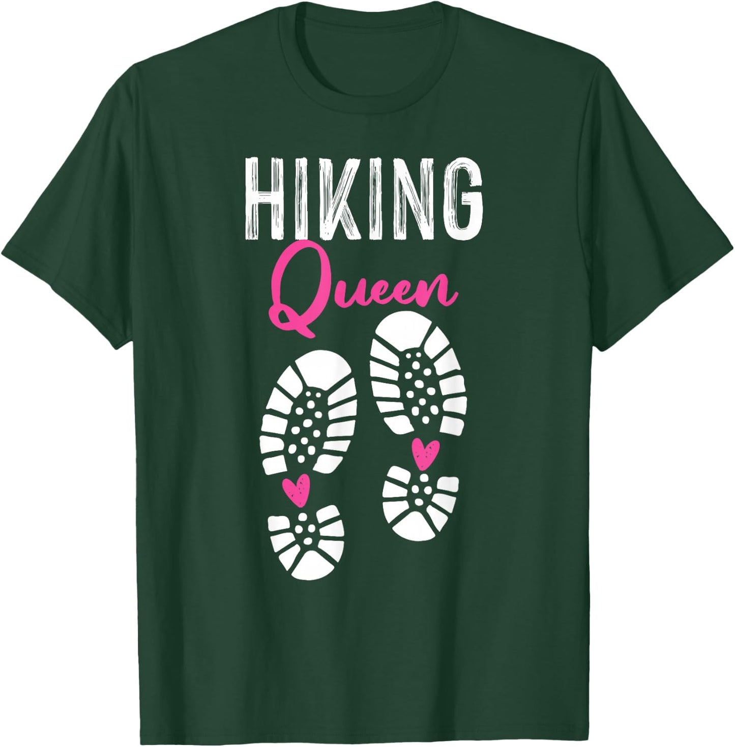 Funny Female Pink Hiker Hiking Queen Heart T-Shirt - T-Shirt | Forest