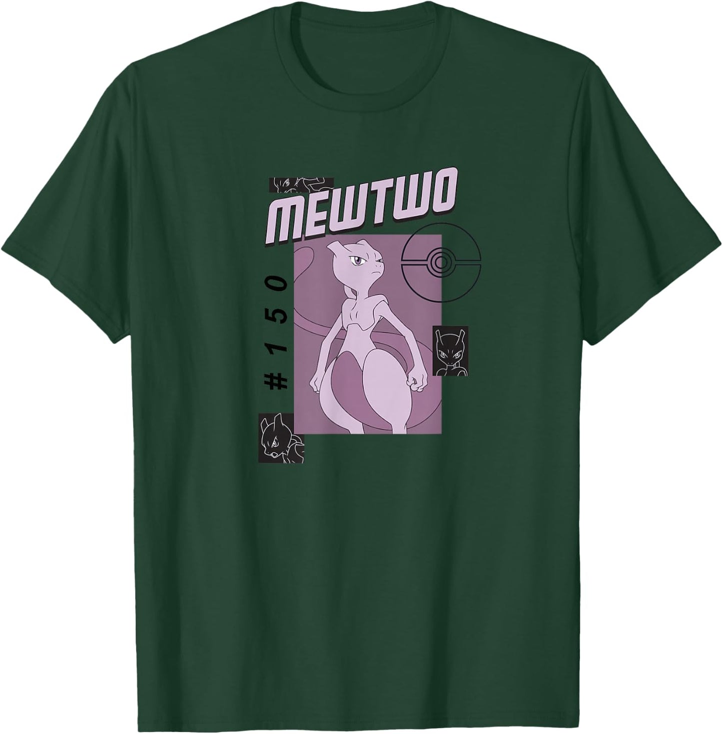 Pokémon - Mewtwo #150 Pokédex T-Shirt - T-Shirt | Forest