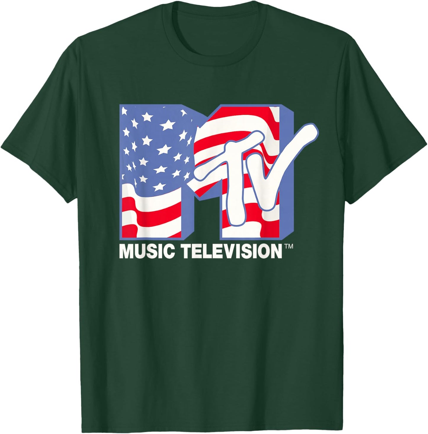 MTV Americana Flag Logo T-Shirt - T-Shirt | Forest