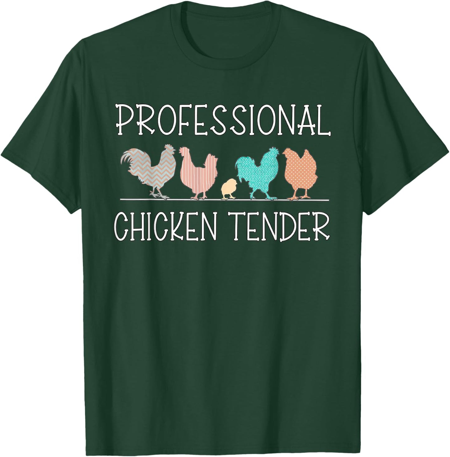 Retro Professional Chicken Tender Funny Crazy Chicken Lady T-Shirt - T-Shirt | Forest
