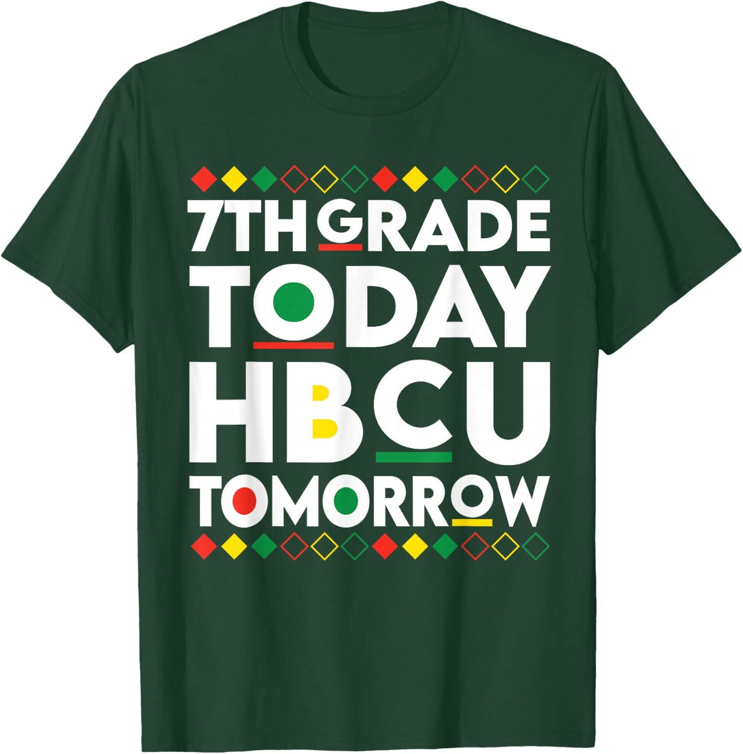 Future HBCU College Student 7th Grade Today HBCU Tomorrow T-Shirt - T-Shirt | Forest
