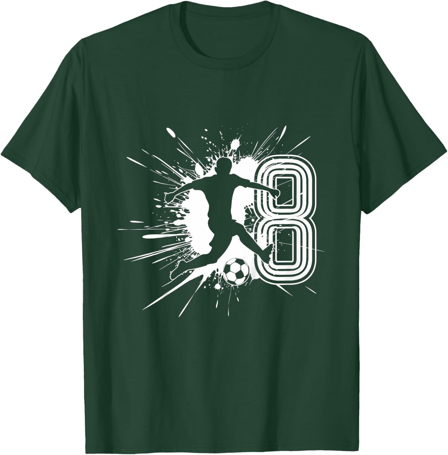 Kinder 8. Geburtstag Junge 8 Jahre Fussballer Fussball Geburtstags T-Shirt - T-Shirt | Forest