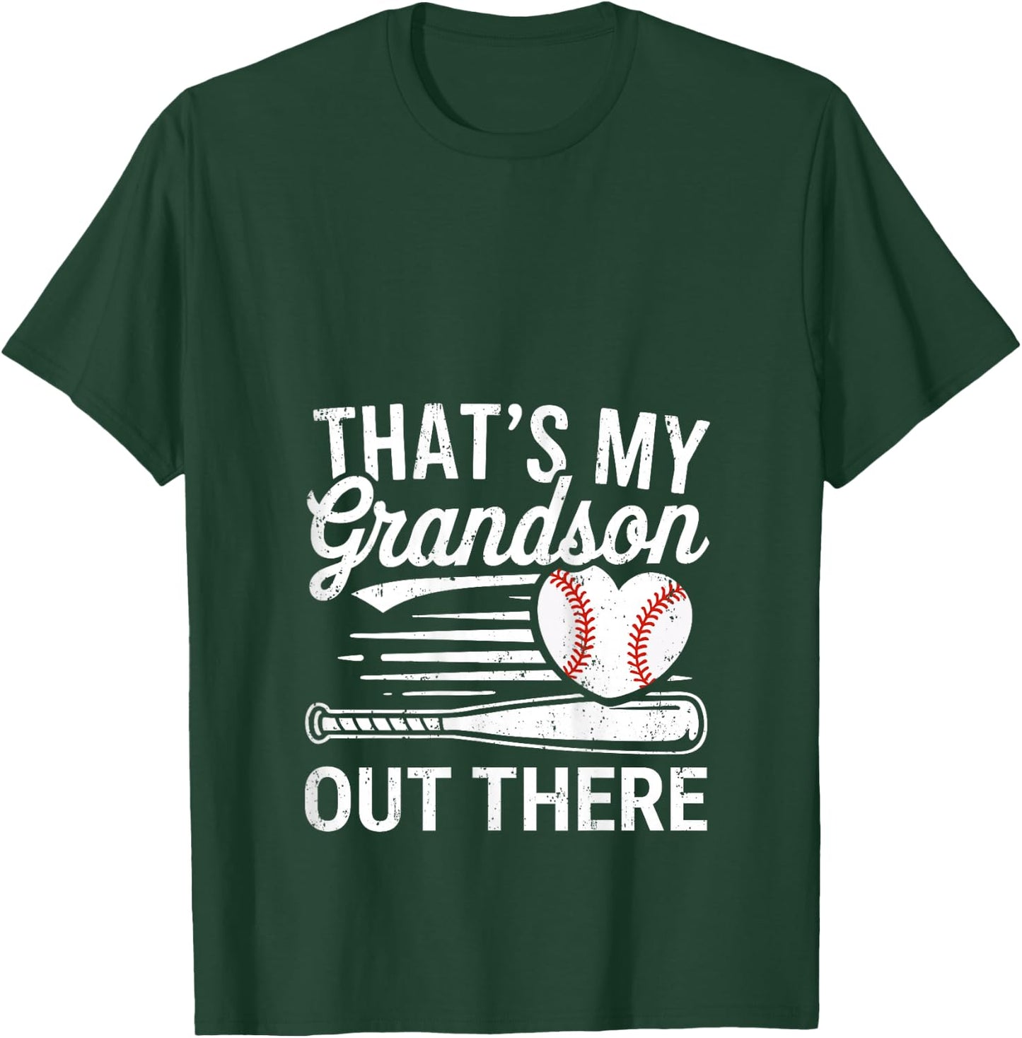 That's My Grandson Out There Shirt Women Baseball Grandma T-Shirt - T-Shirt | Forest