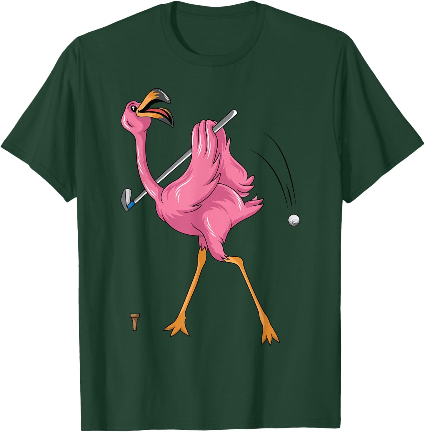 Funny Flamingo Golfing Flamingo Golf Flamingo Playing Golf T-Shirt - T-Shirt | Forest