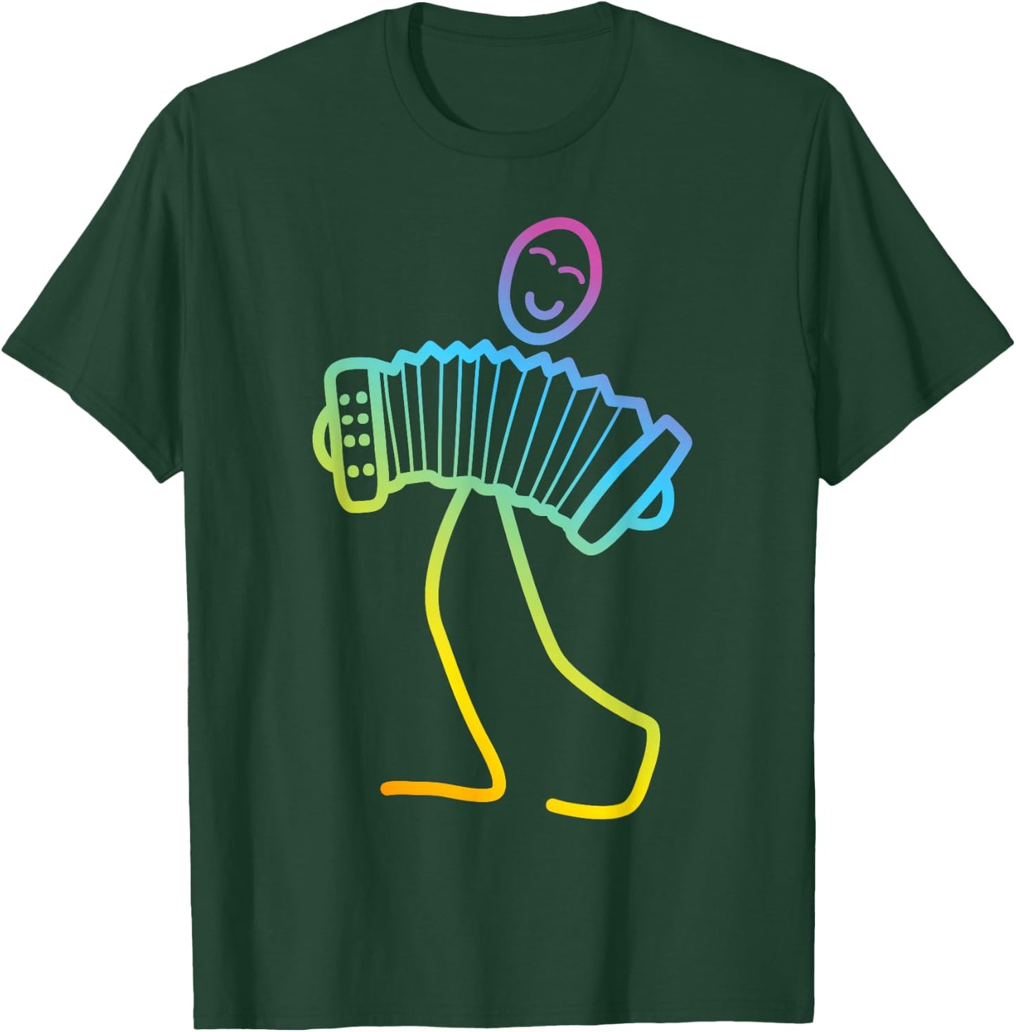 Funny accordion figure for accordion player , Black, S T-Shirt - T-Shirt | Forest