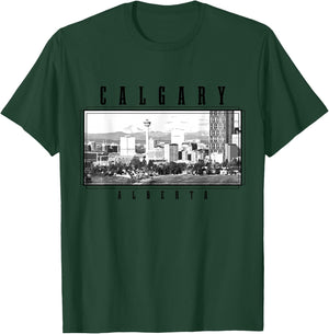 Calgary Alberta Canada Vintage Souvenir Skyline T-Shirt - T-Shirt | Forest