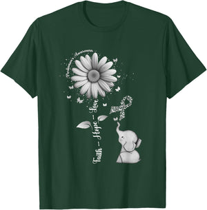 Faith Hope Love Sunflower Elephant Parkinson's Awareness T-Shirt - T-Shirt | Forest