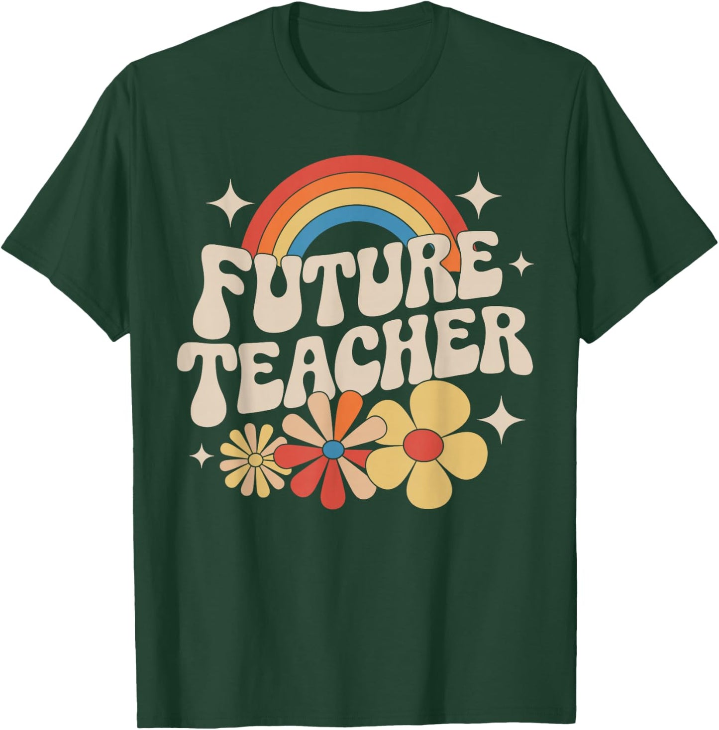 Future Teacher Kids Youth Girls Rainbow Pre-k Kindergarten T-Shirt - T-Shirt | Forest